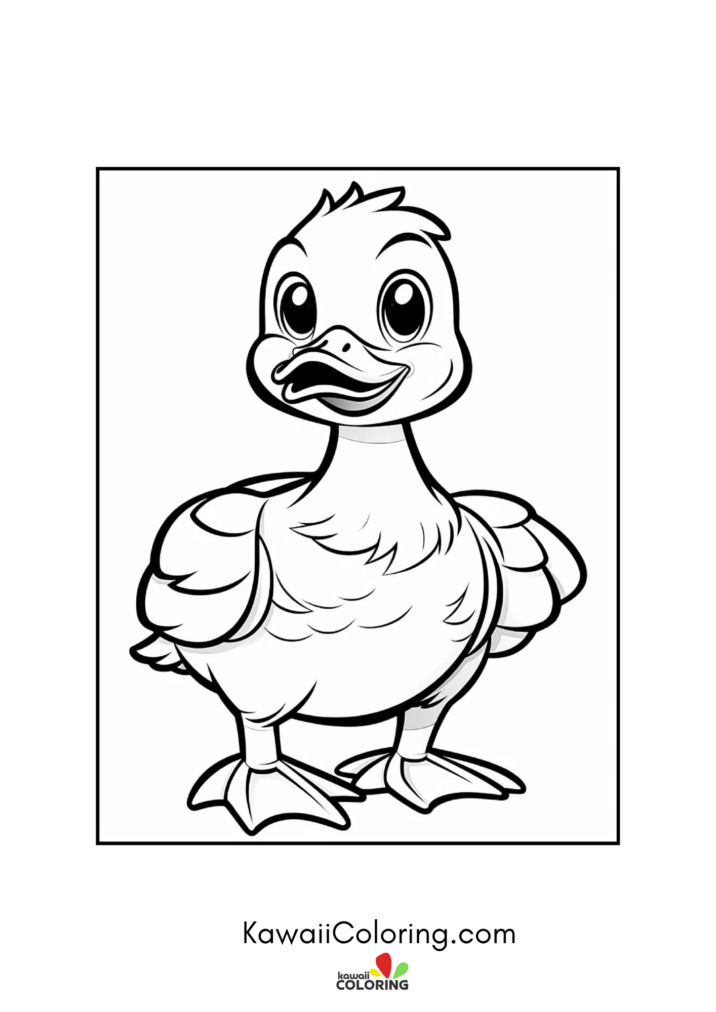 Cute duckling with pond details