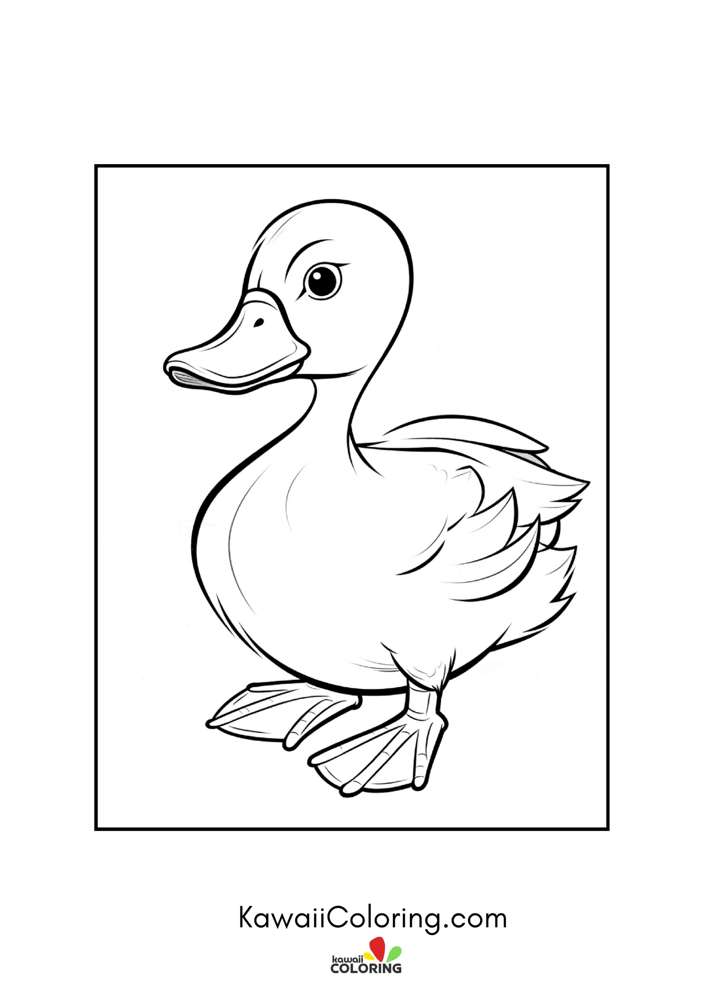 Happy duck in a simple nature scene