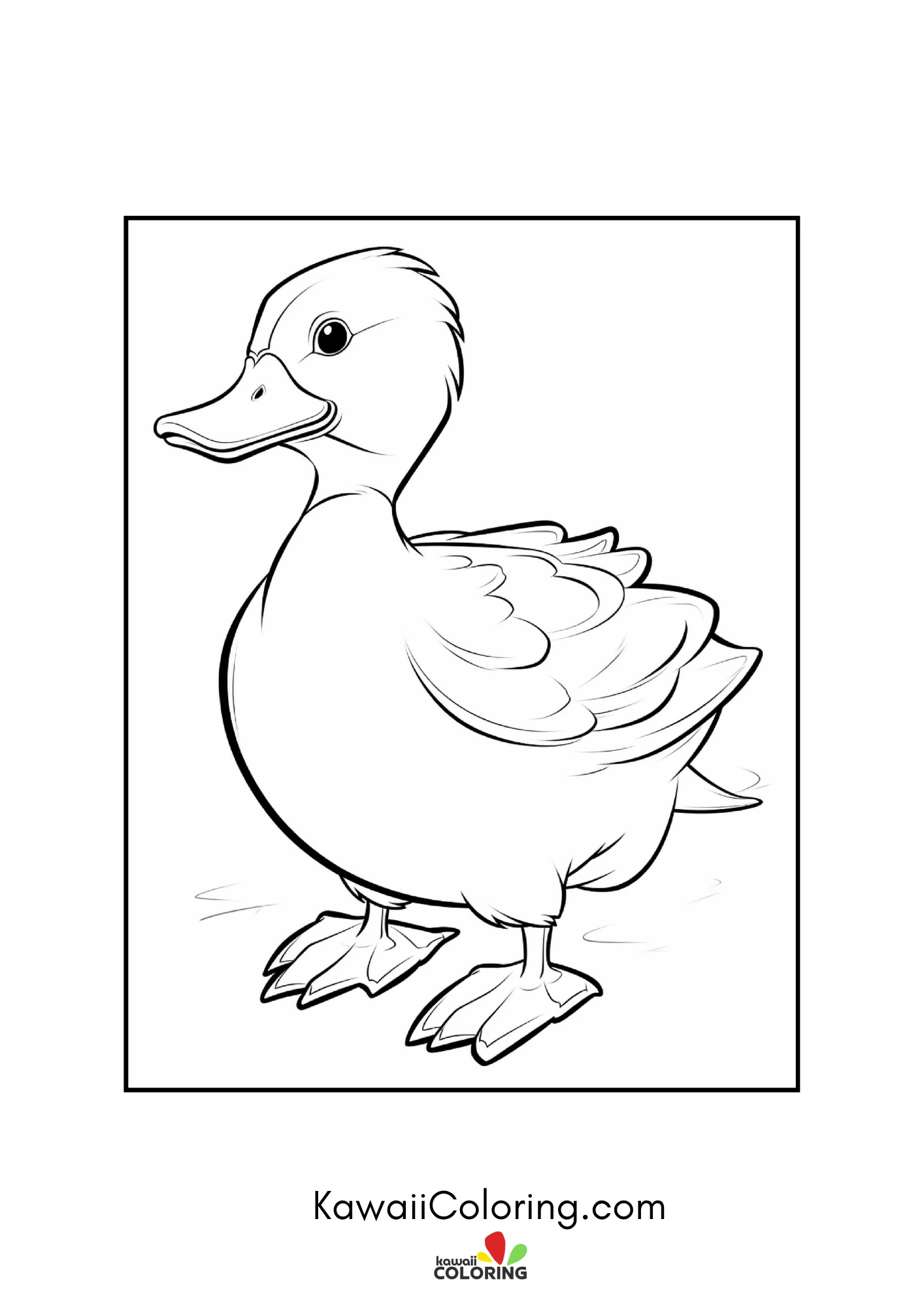 Happy duck in a simple nature scene