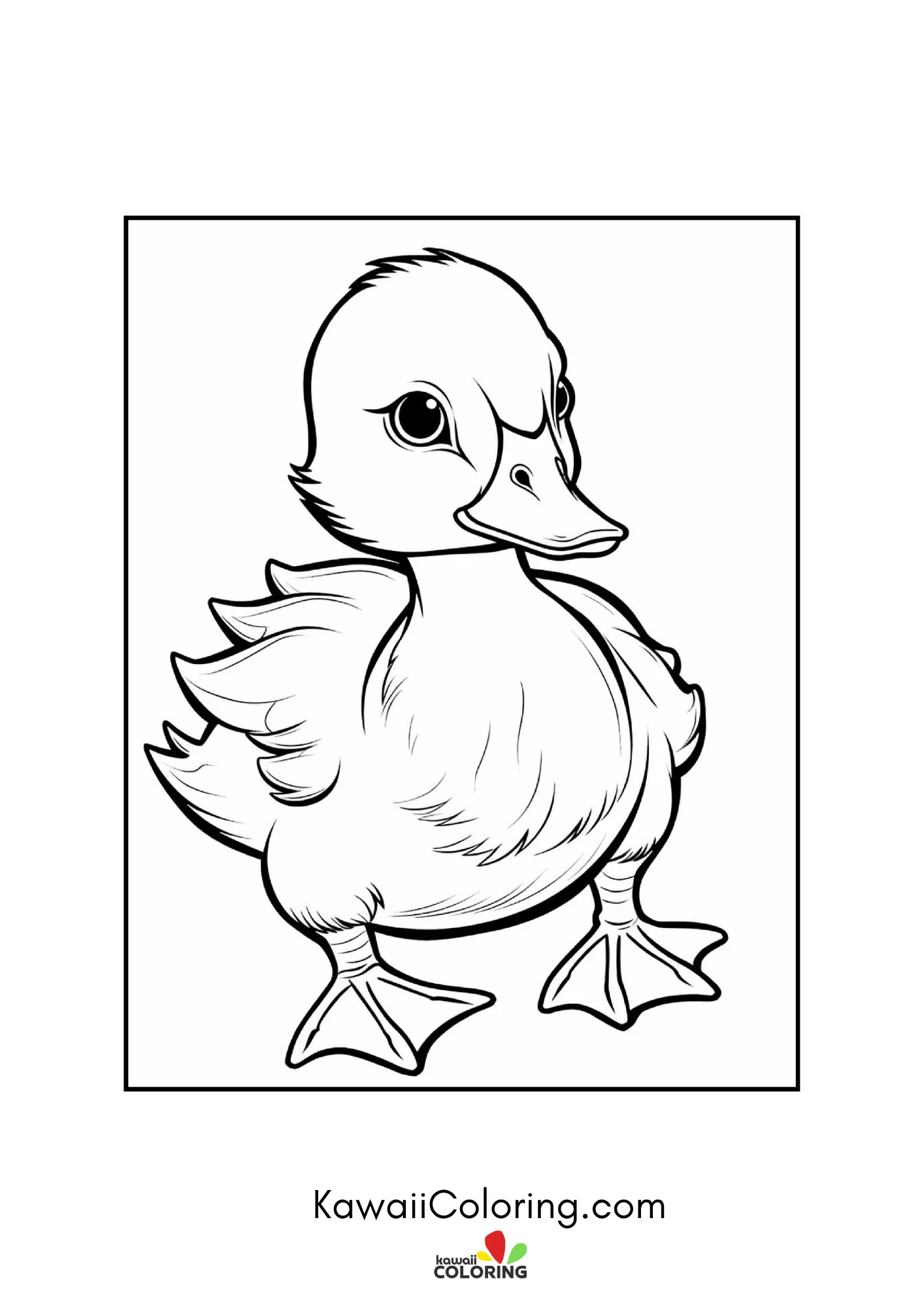 Smiling duck by water and flowers
