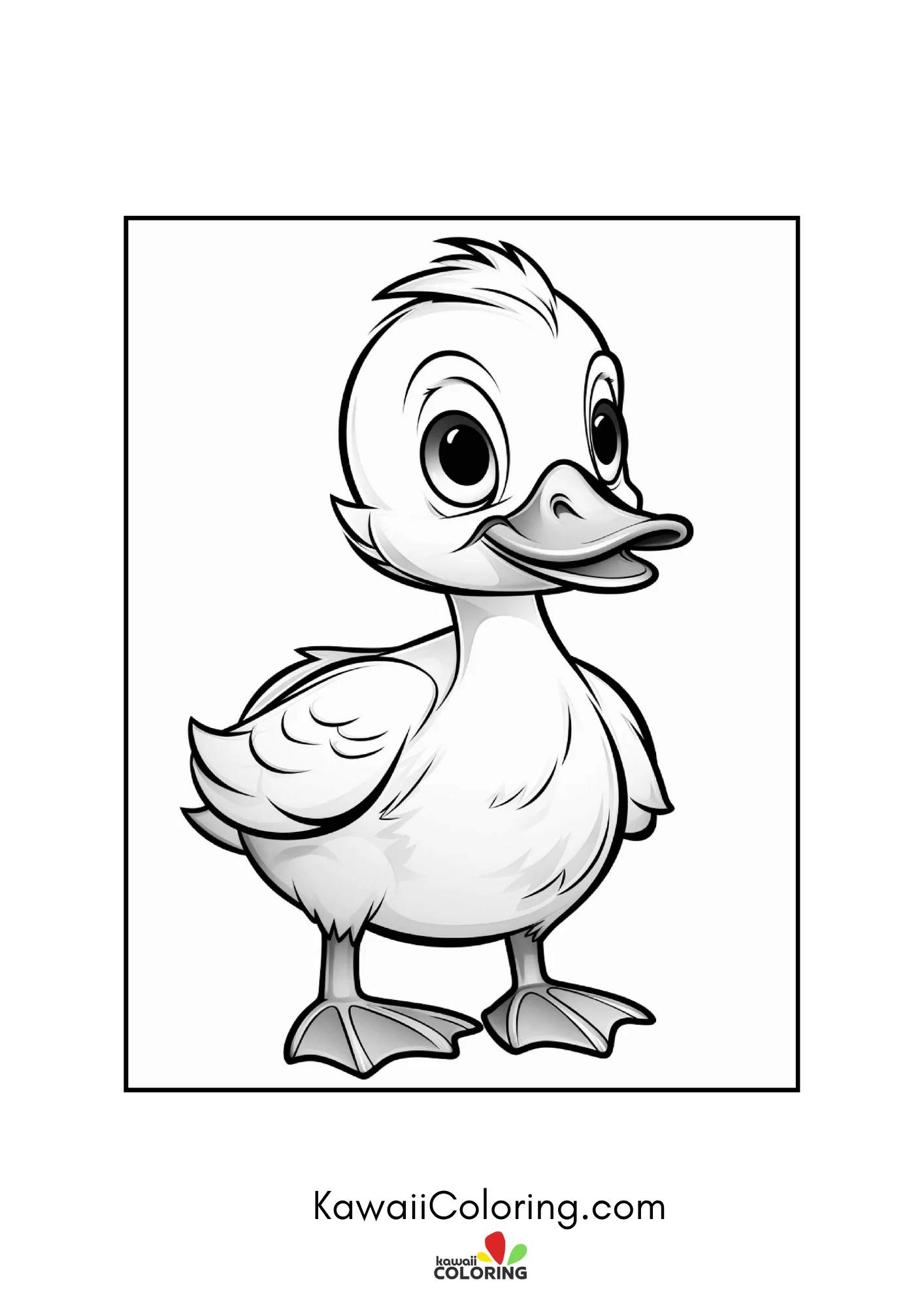 Happy duck in a simple nature scene