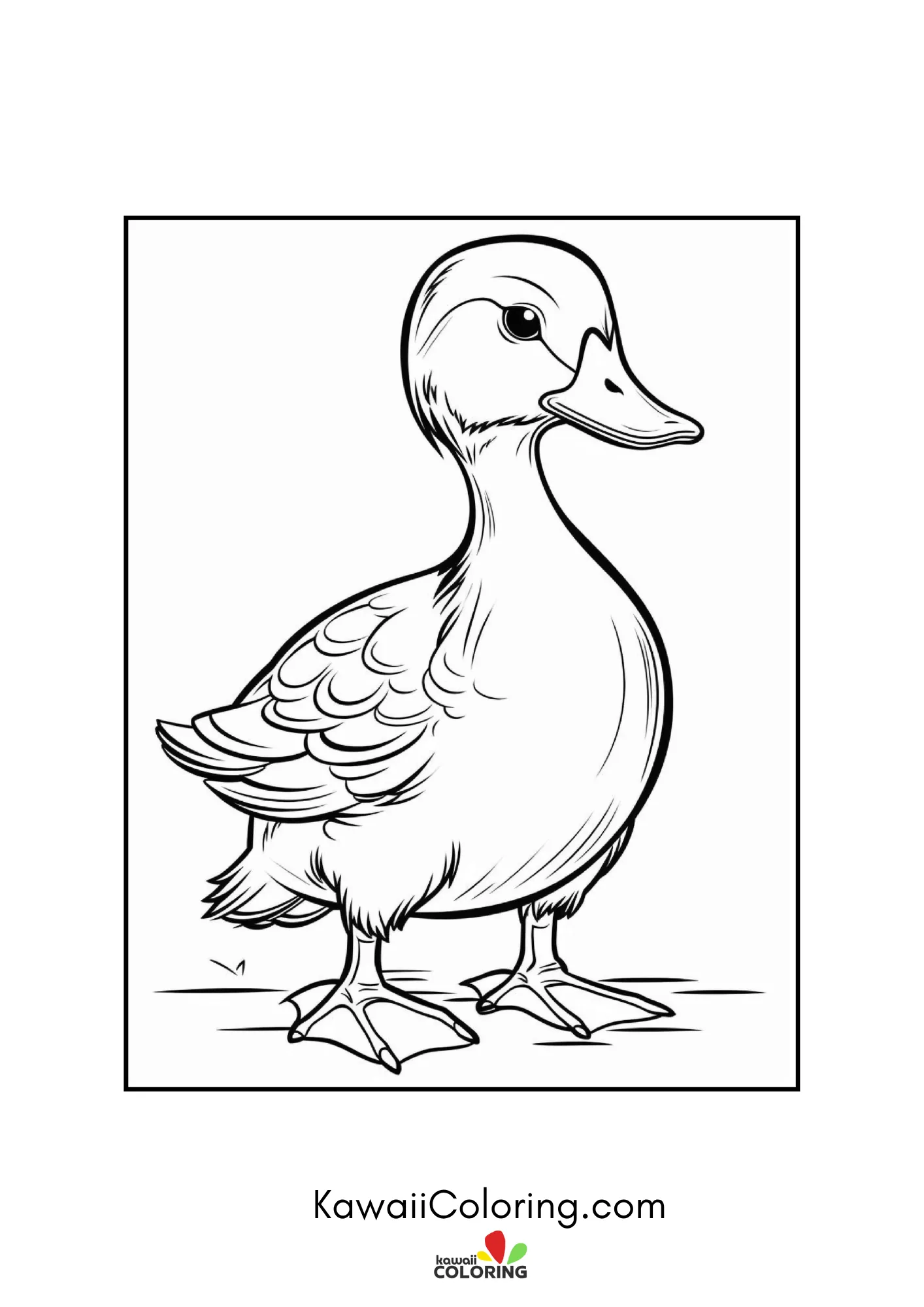 Cute duckling with pond details