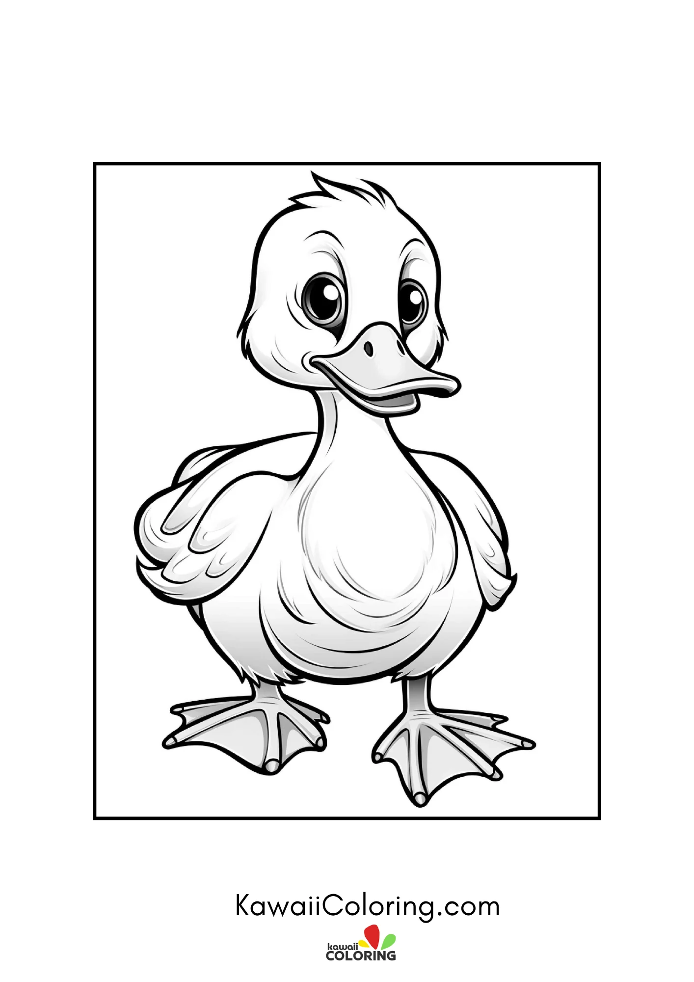 Happy duck in a simple nature scene