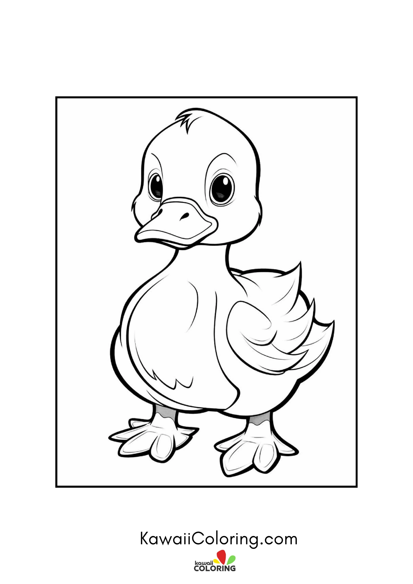 Cute duckling with pond details