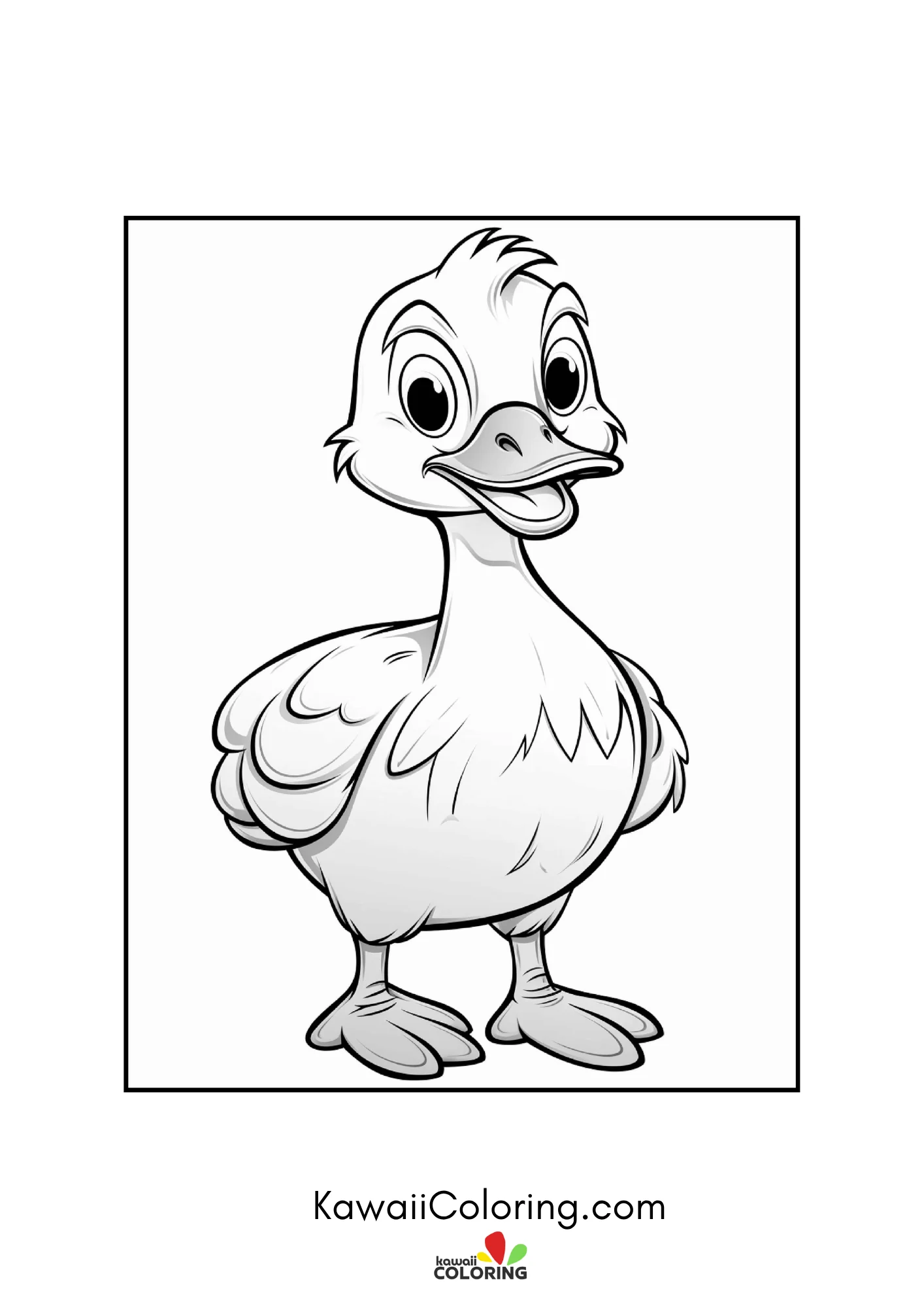 Duckling sitting with hearts and stars