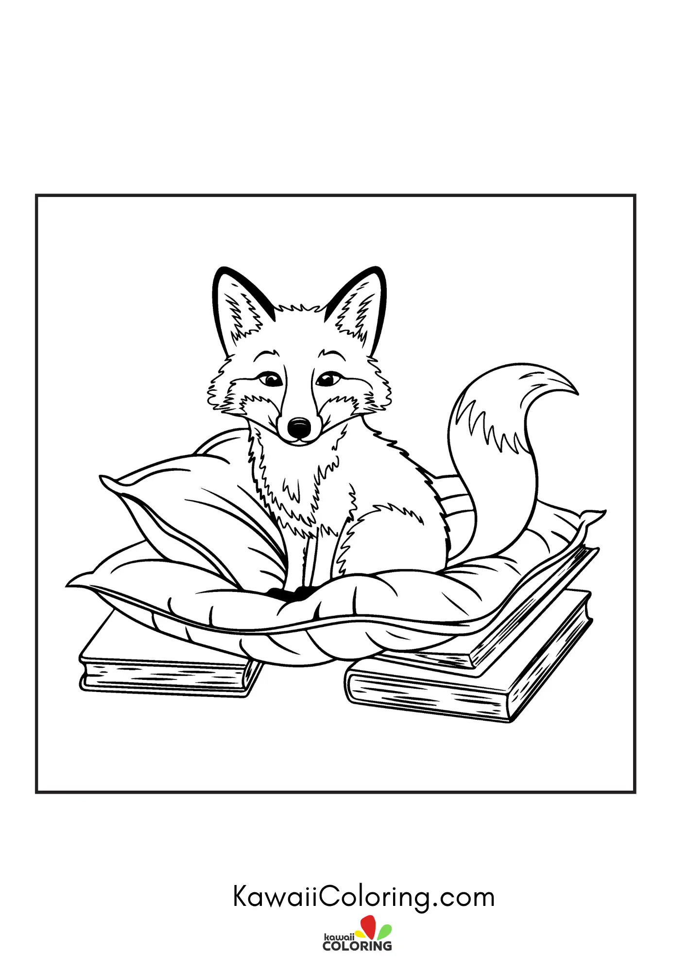 Smiling fox with leafy forest details