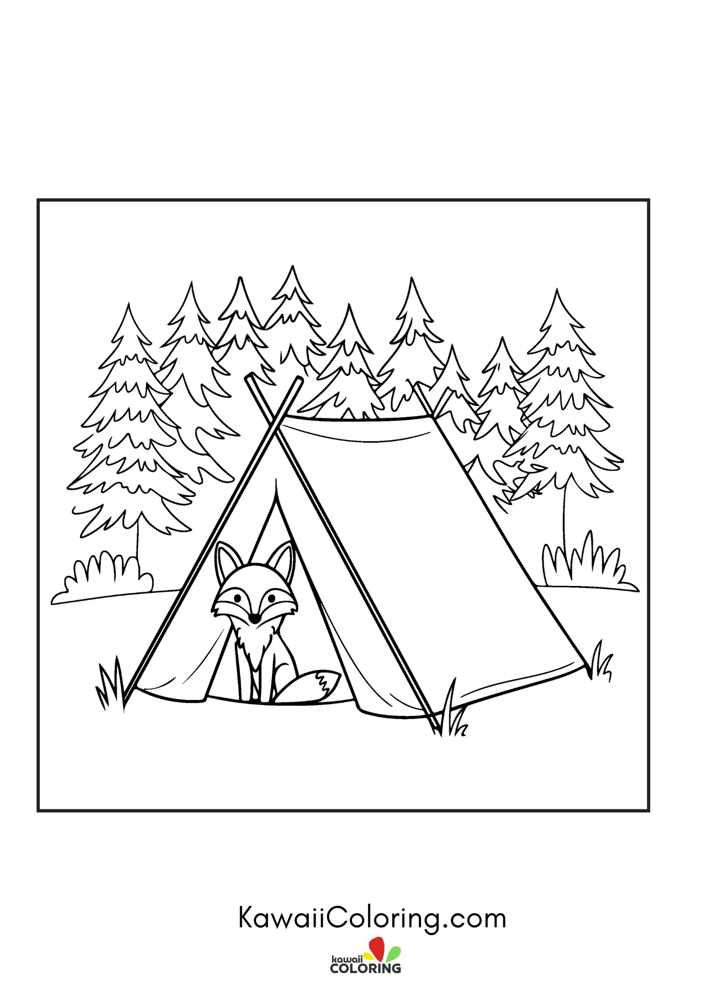 Friendly fox in a woodland scene