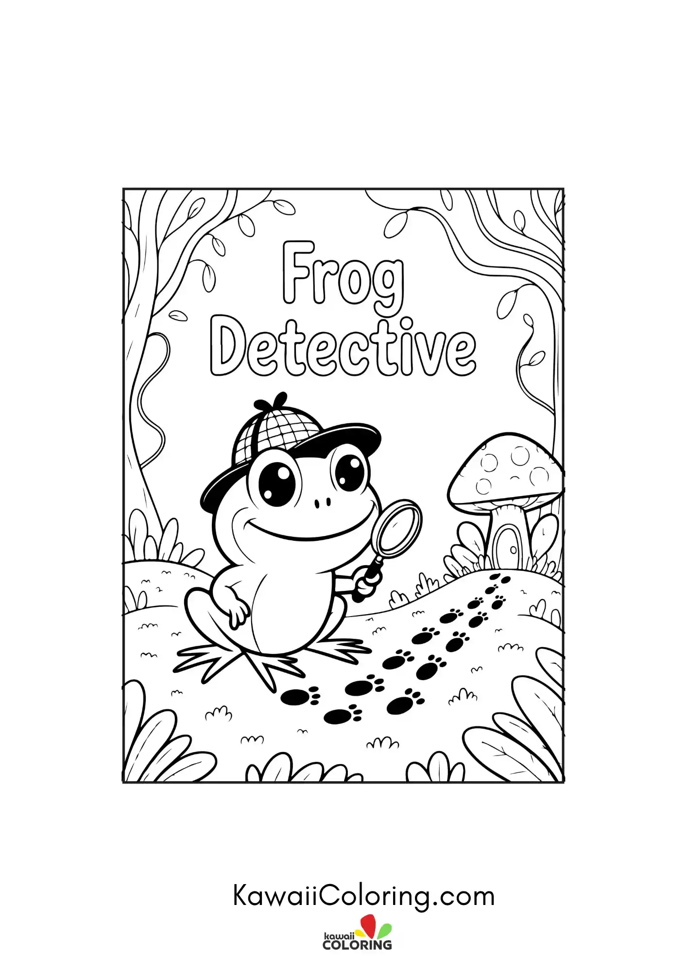 Cute frog sitting on a lily pad