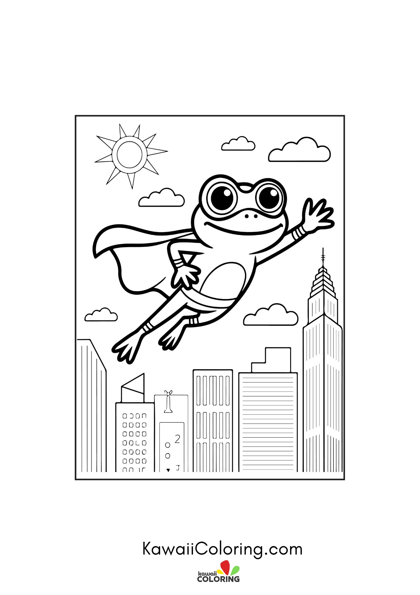 Smiling frog with pond plants