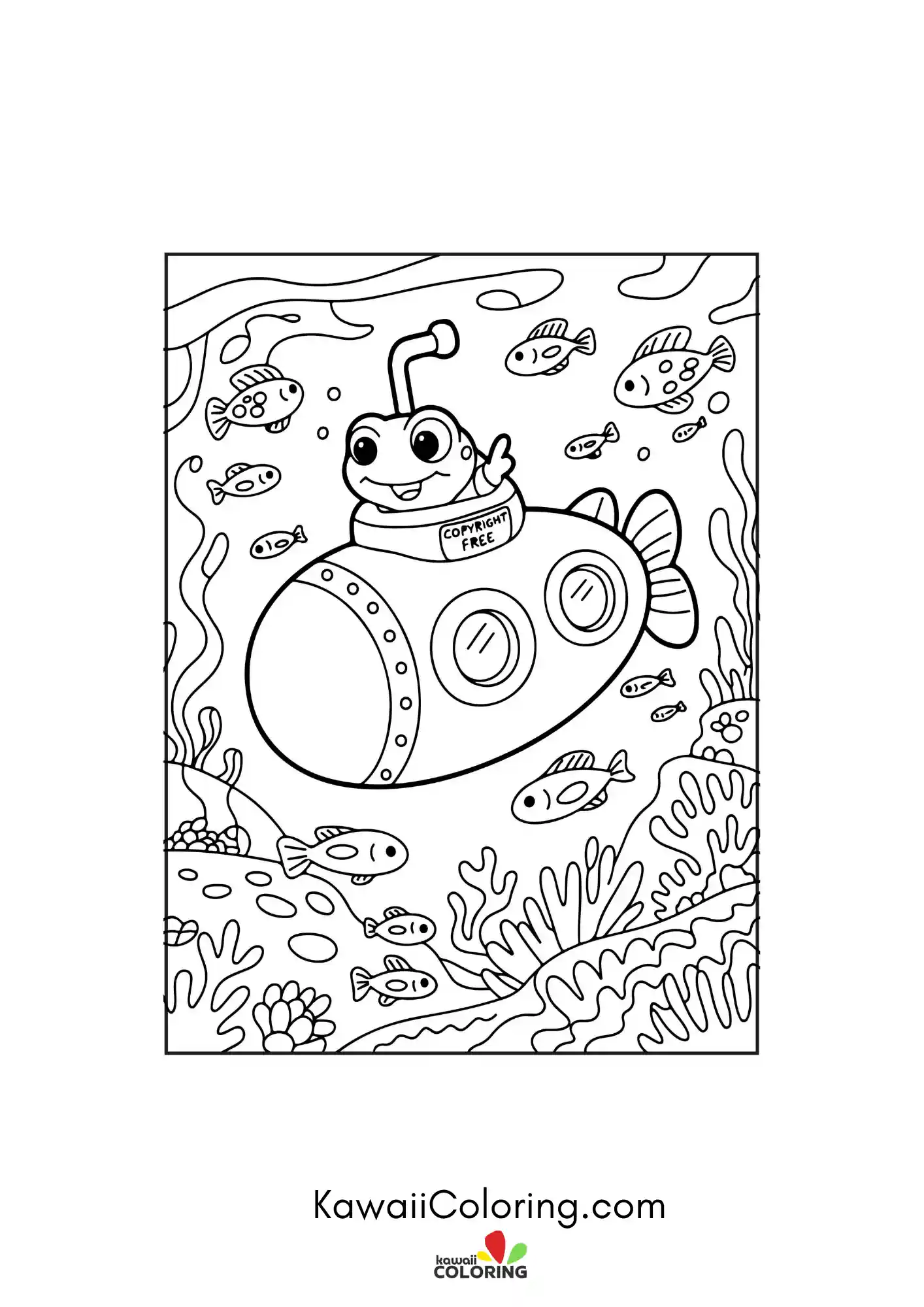 Frog face with simple nature details