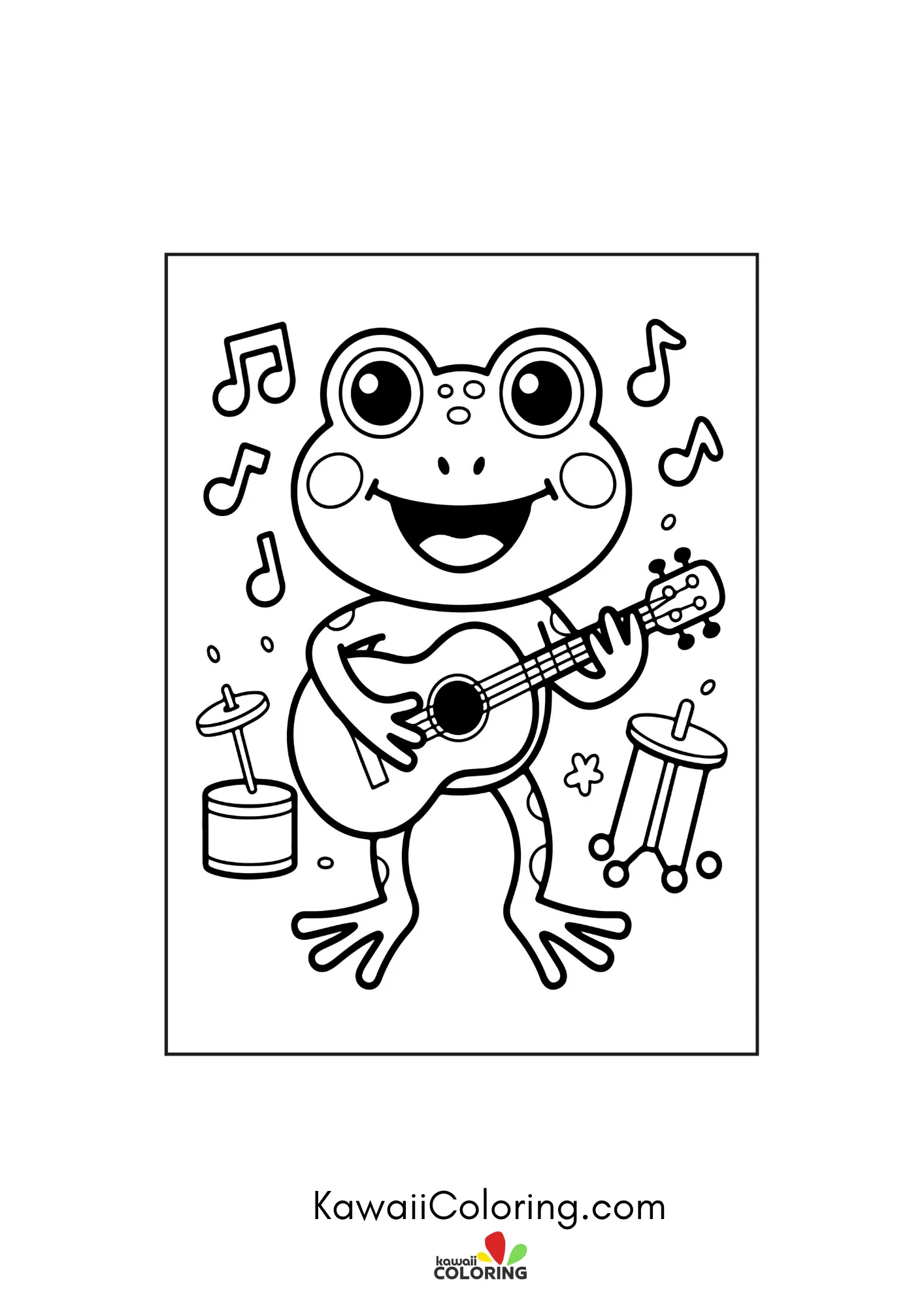 Frog face with simple nature details