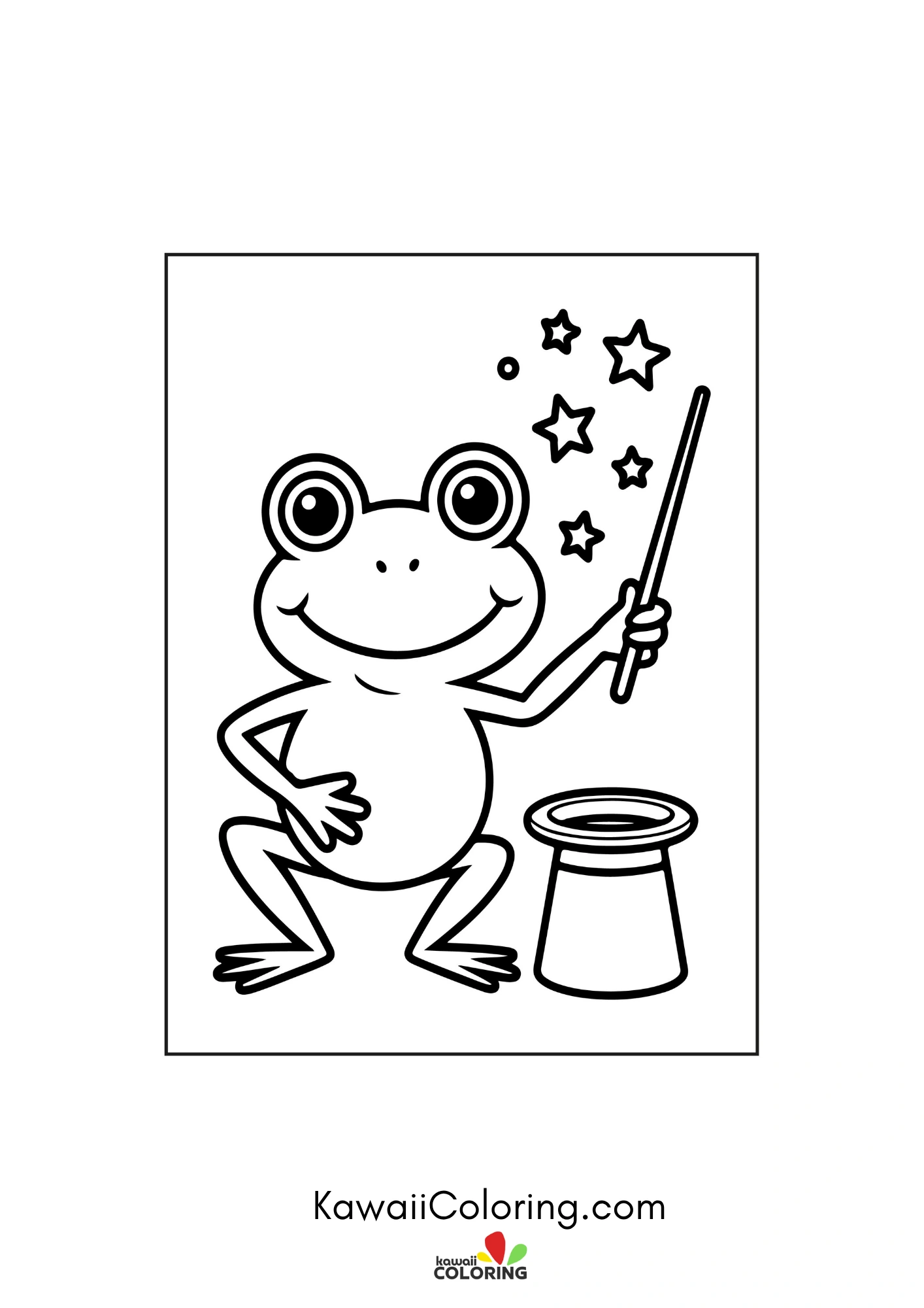 Frog face with simple nature details