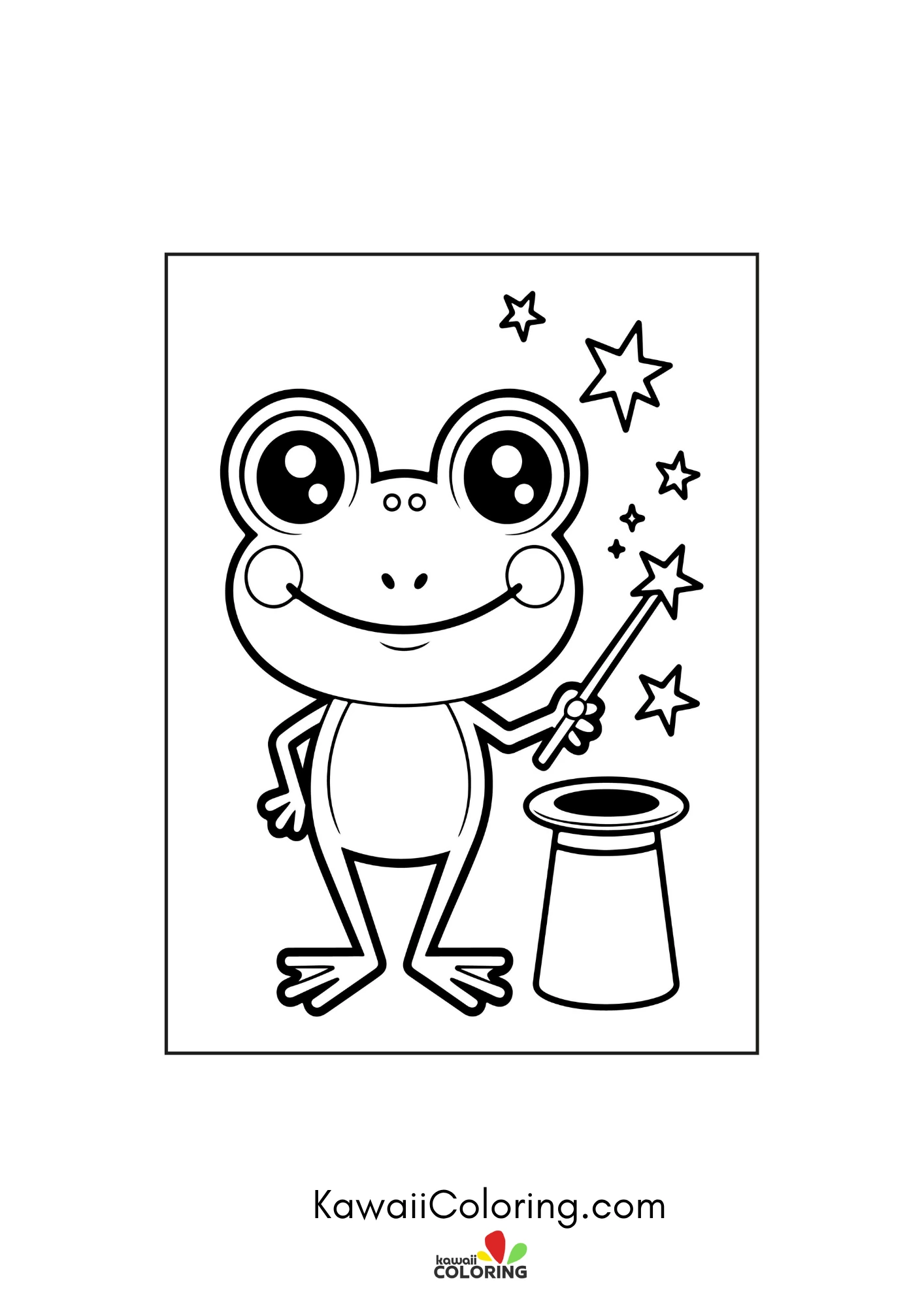 Smiling frog with pond plants