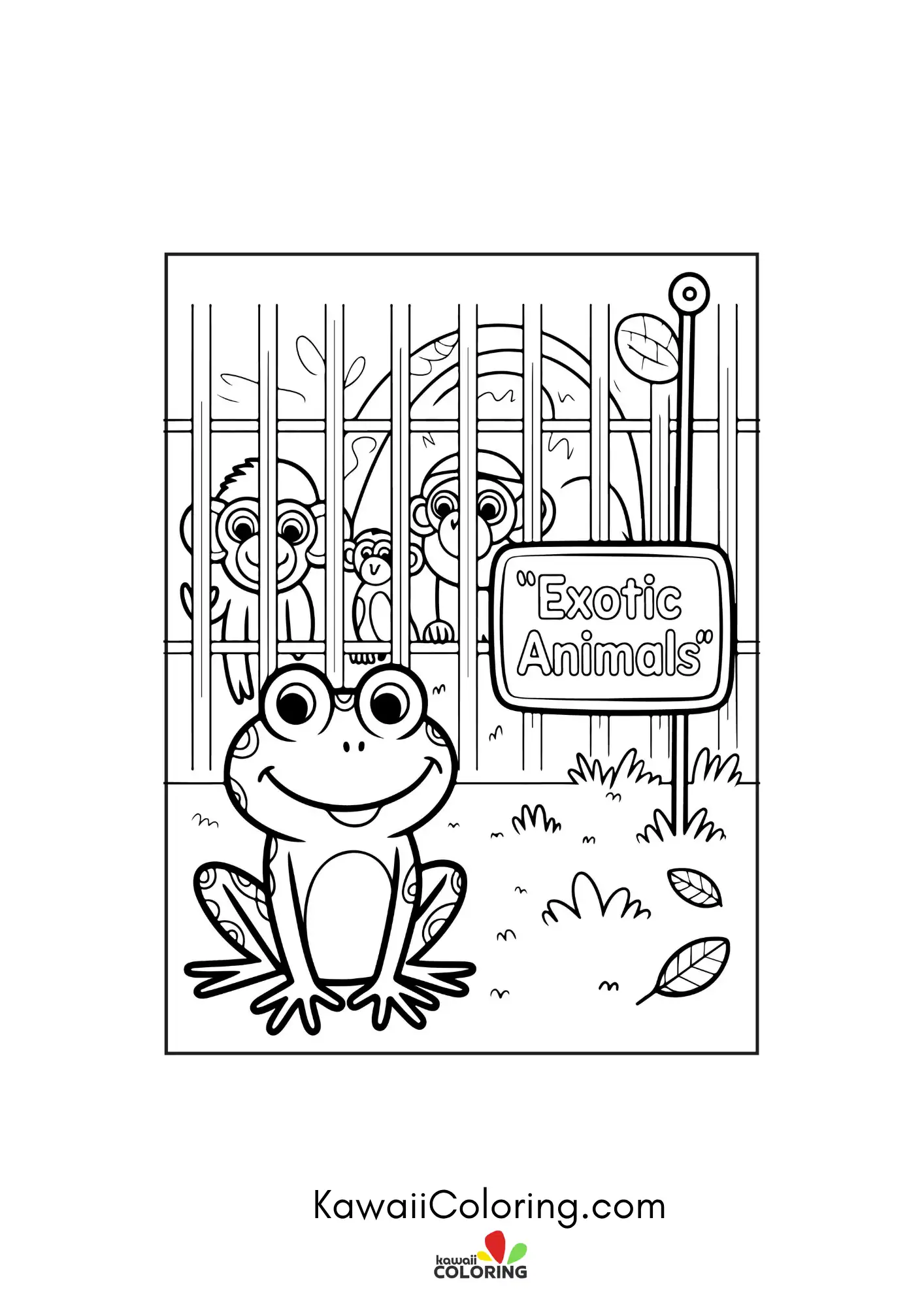 Cute frog sitting on a lily pad