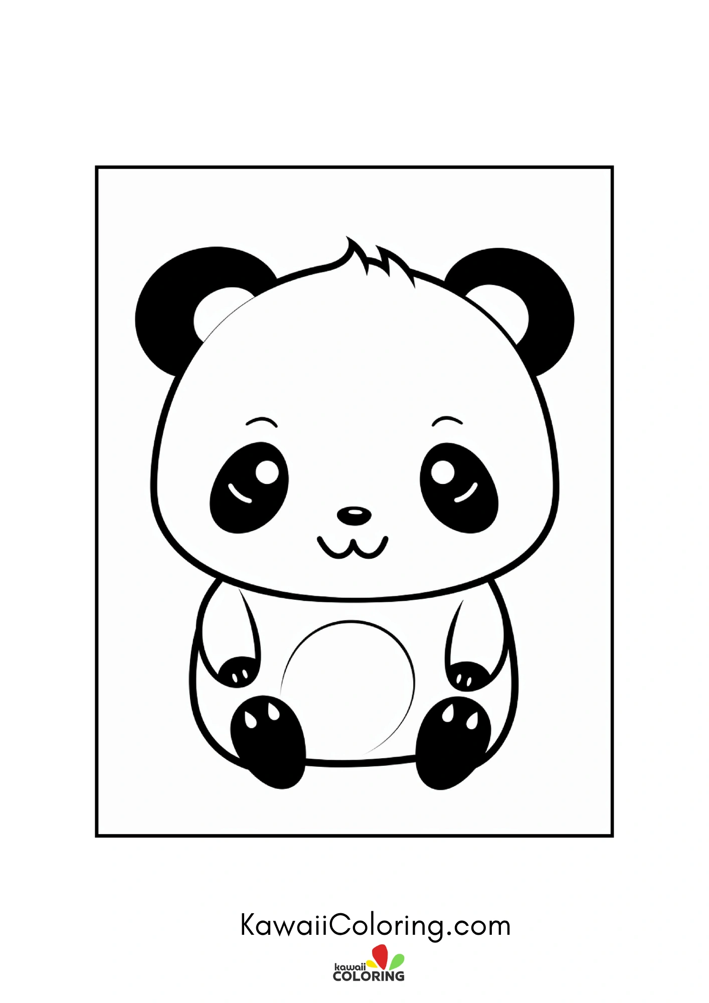 Cute panda sitting with bamboo