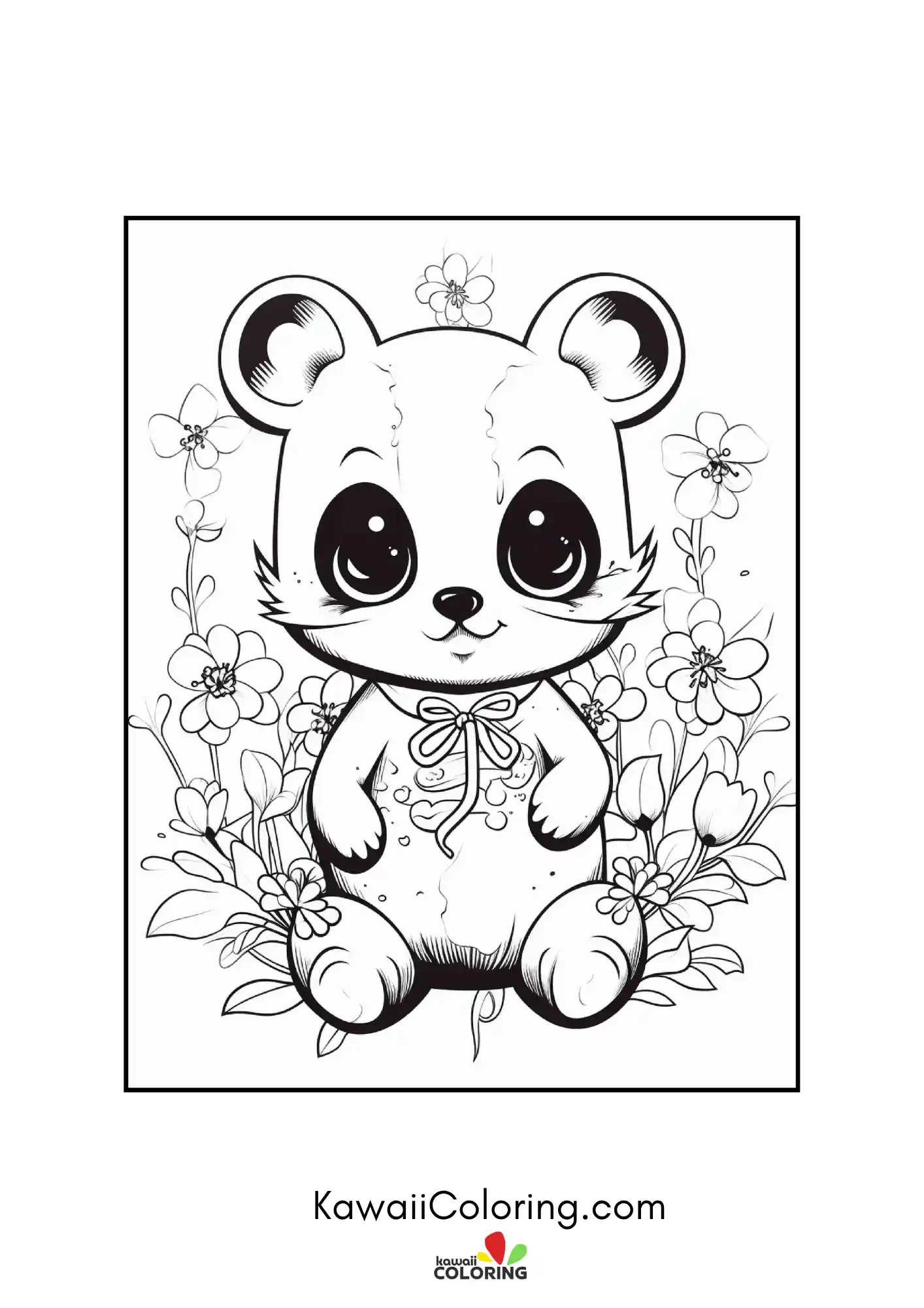 Cute panda sitting with bamboo