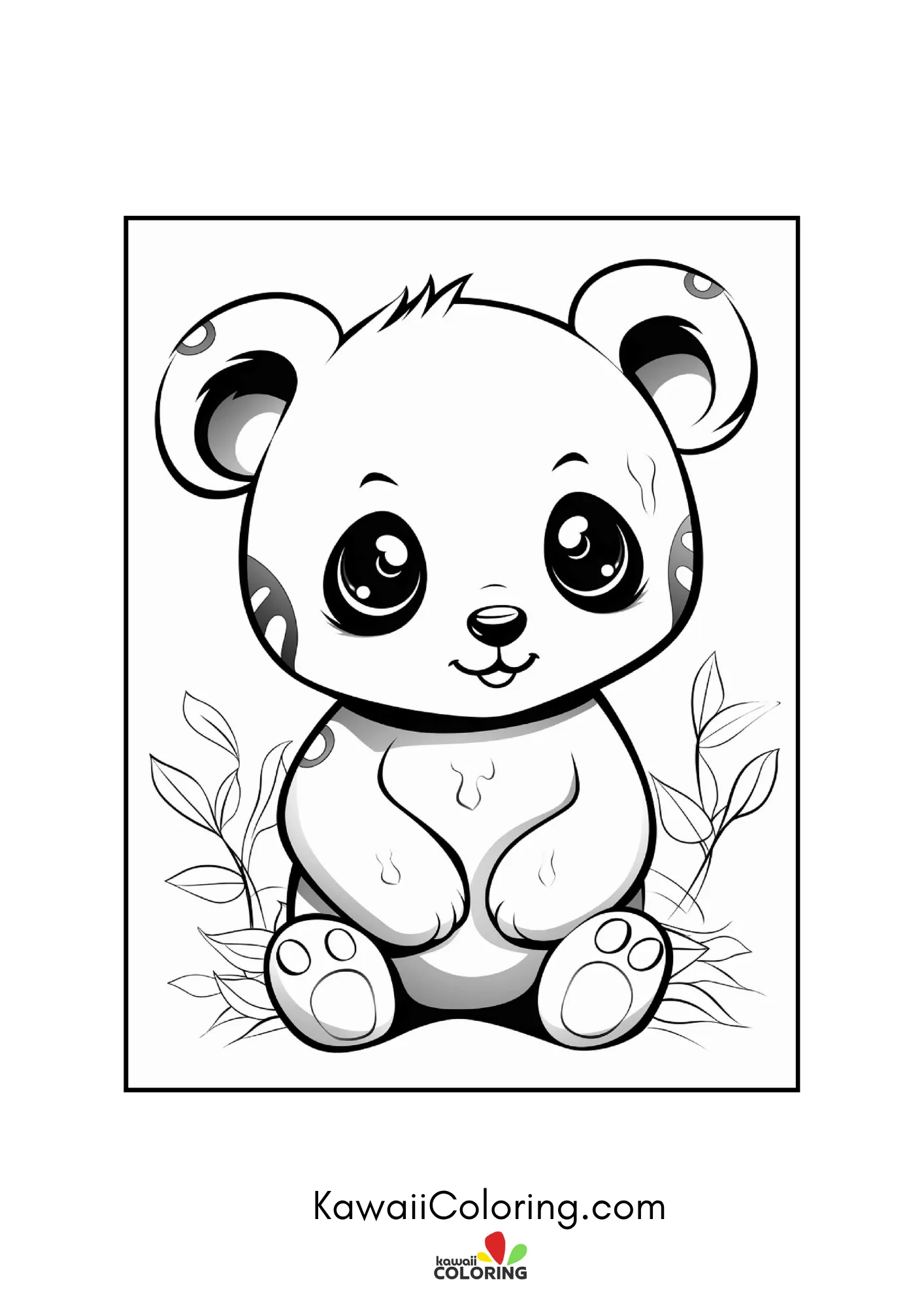 Baby panda surrounded by flowers