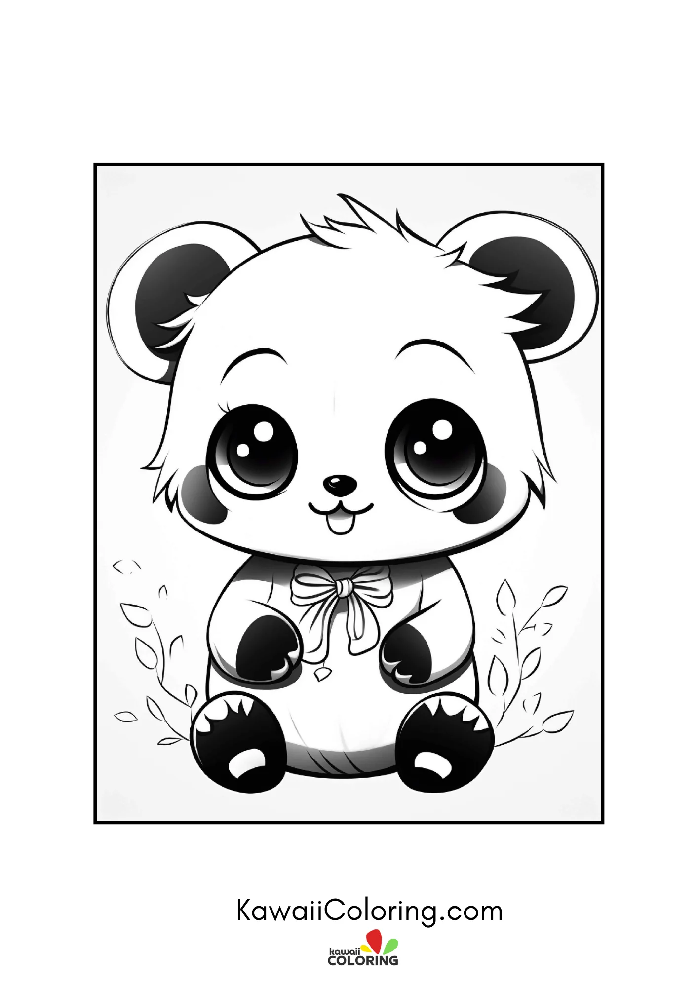 Baby panda surrounded by flowers