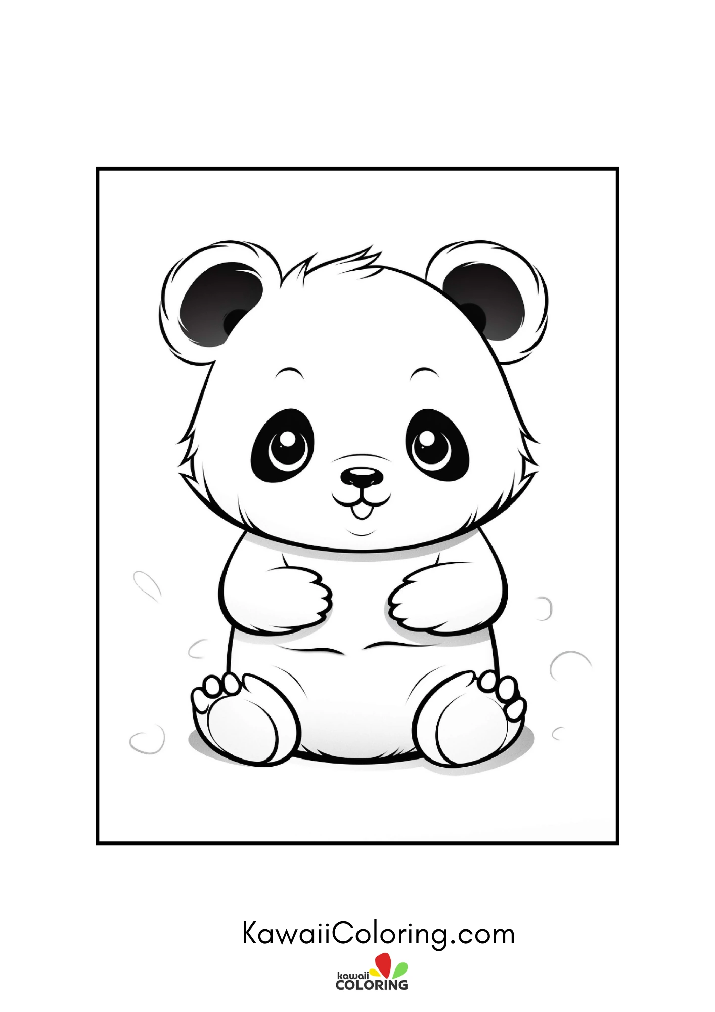 Baby panda surrounded by flowers