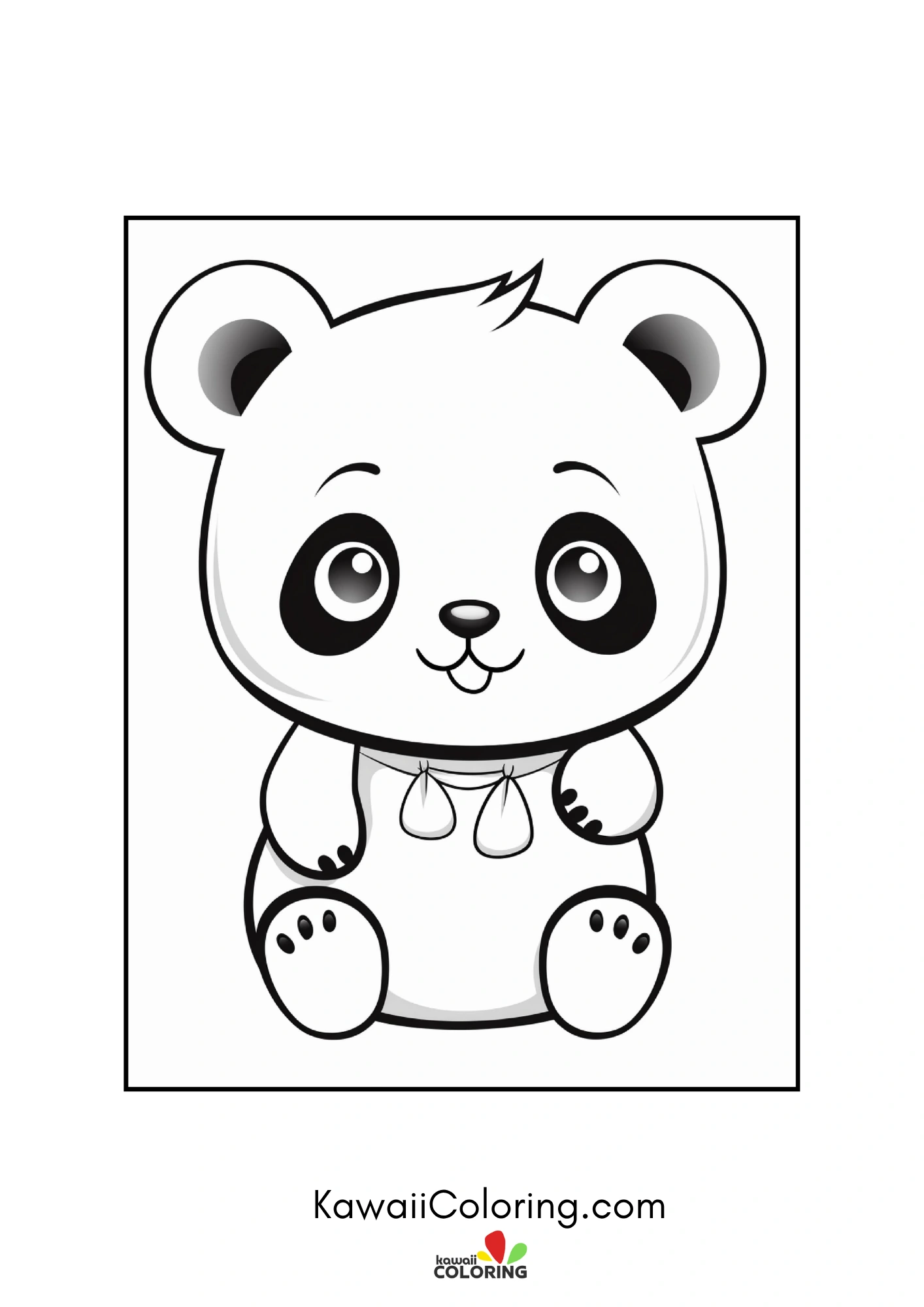 Round panda face with simple nature details