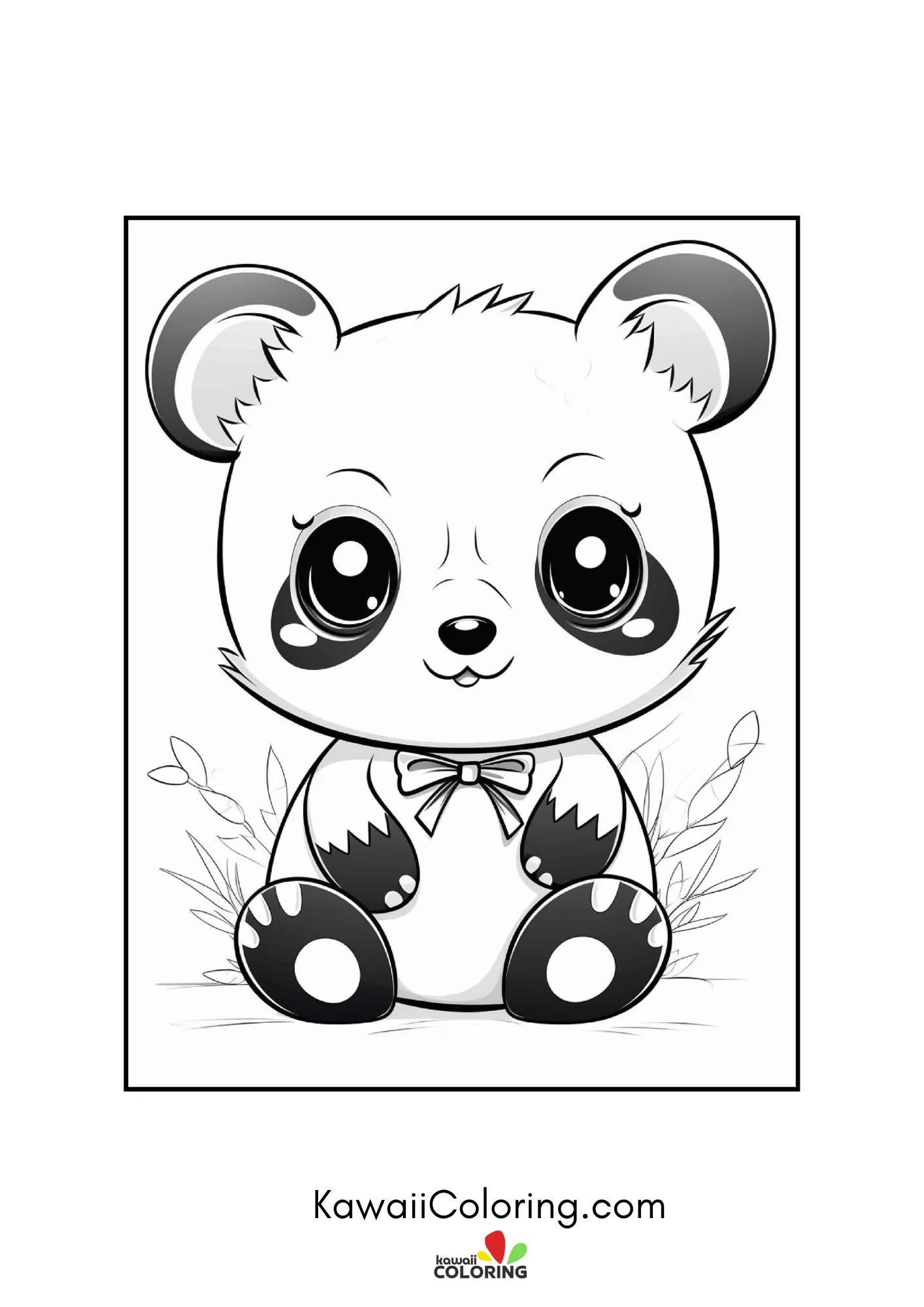 Baby panda surrounded by flowers