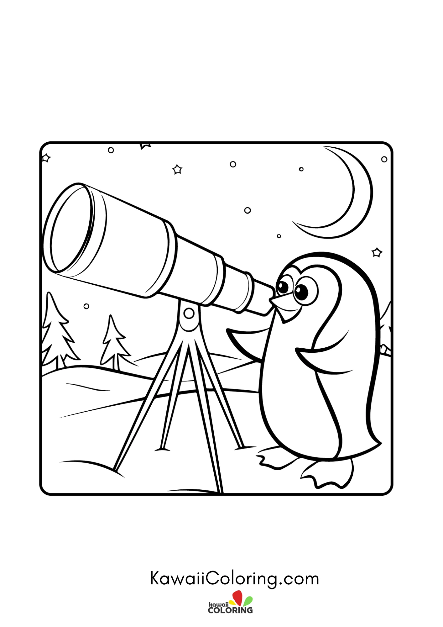 Cute penguin with snowy details