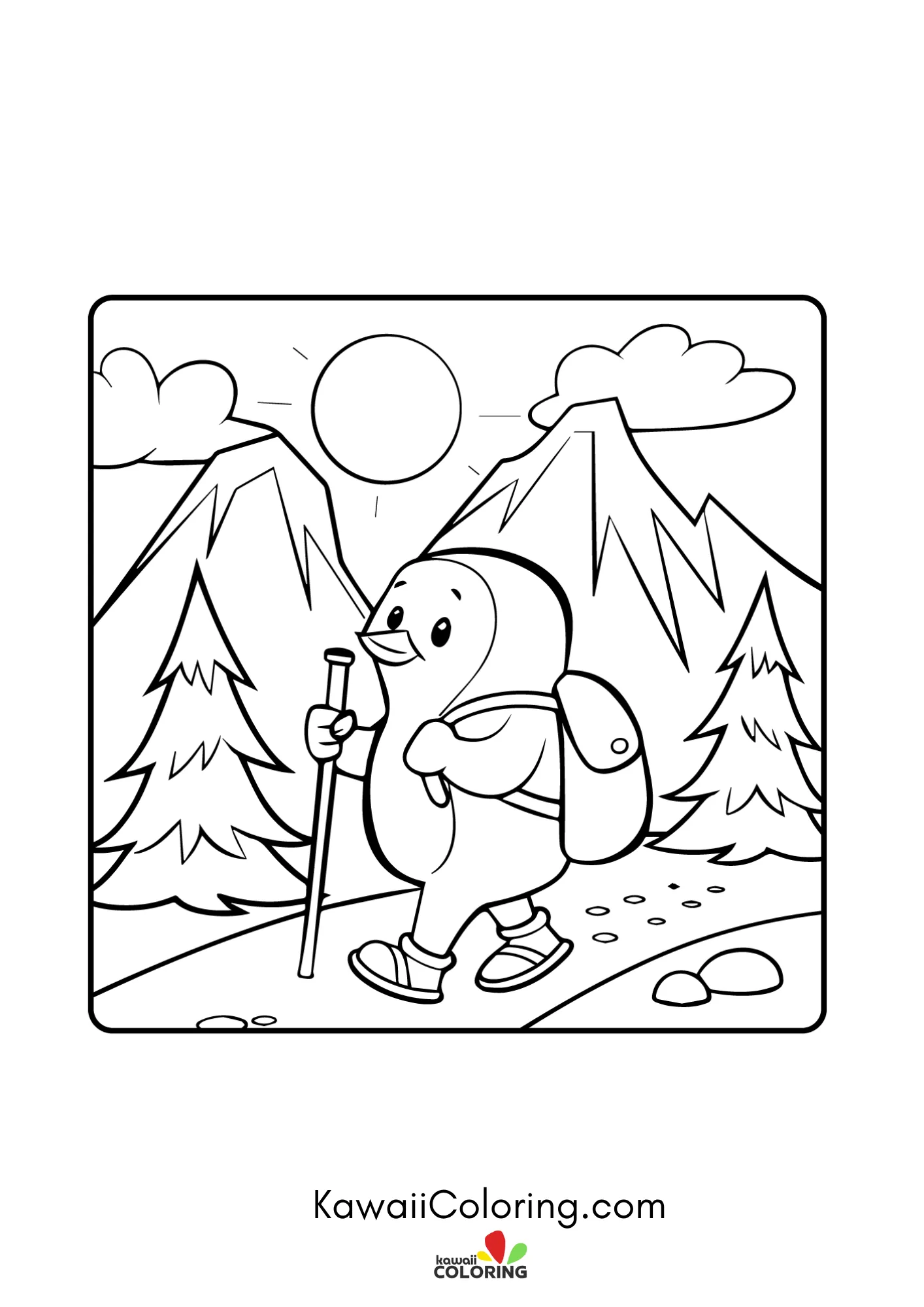 Cute penguin with snowy details