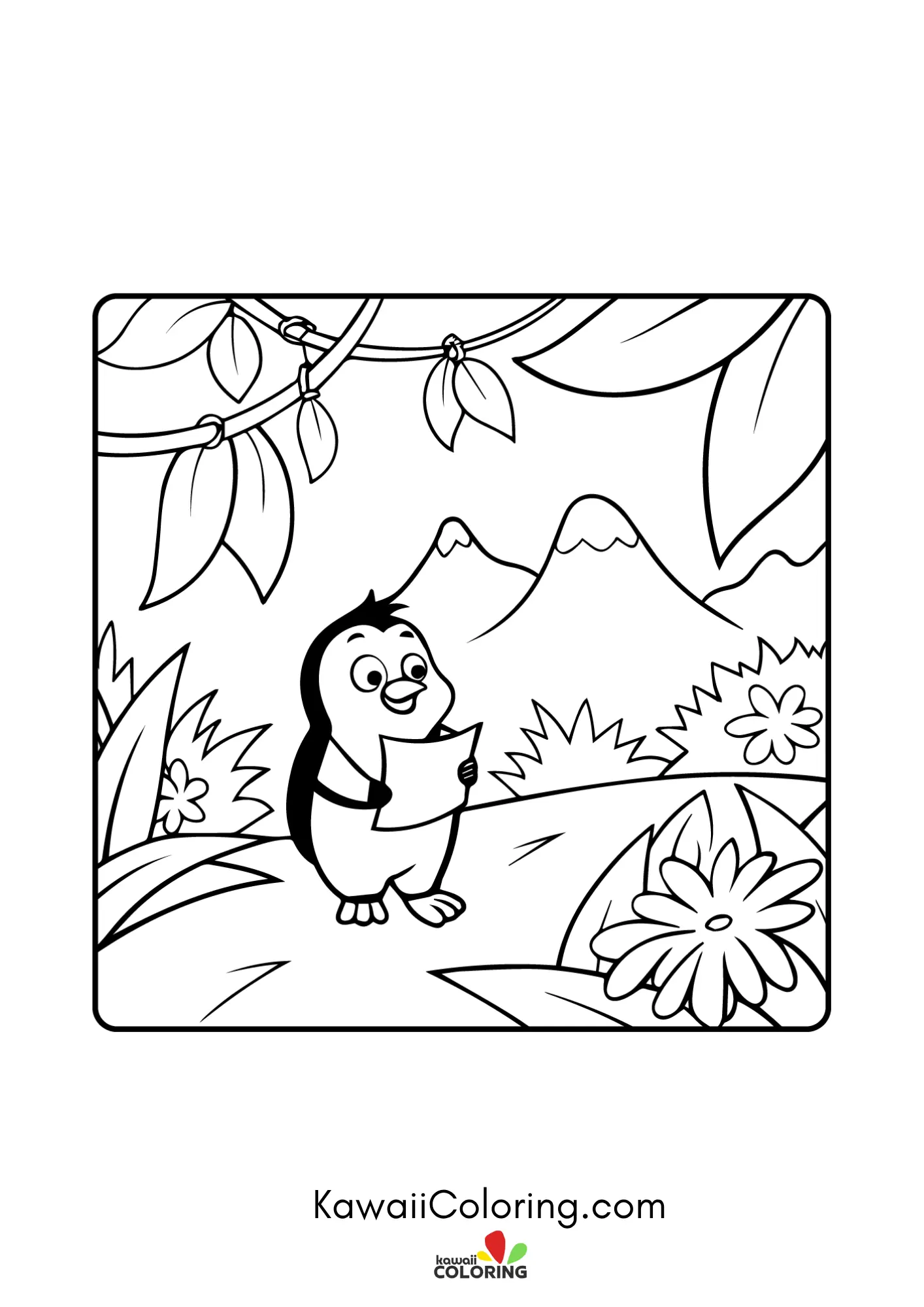 Smiling penguin standing on ice