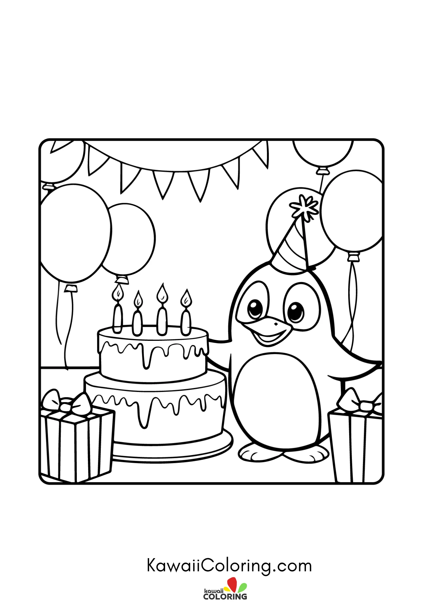 Cute penguin with snowy details