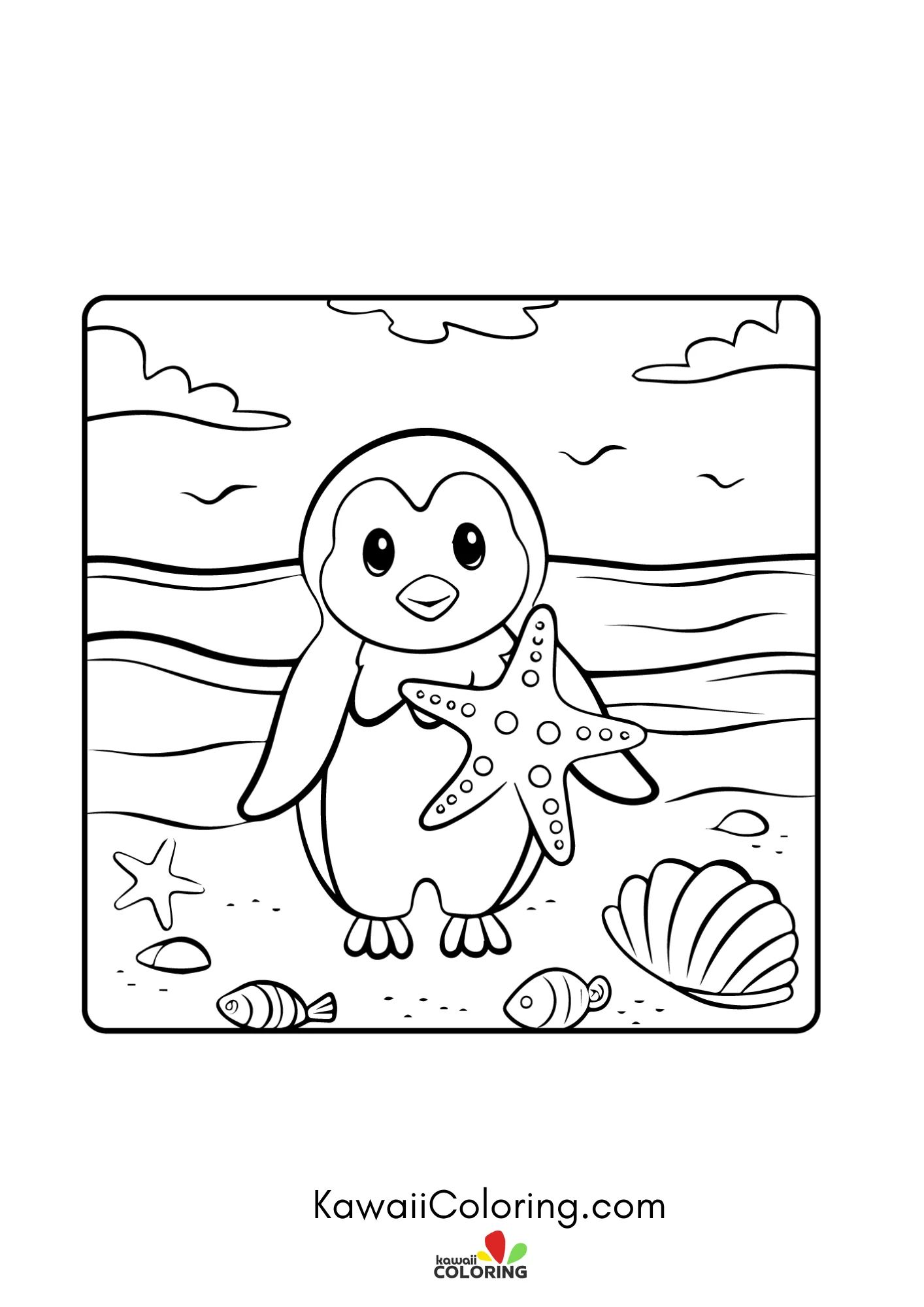 Baby penguin surrounded by stars