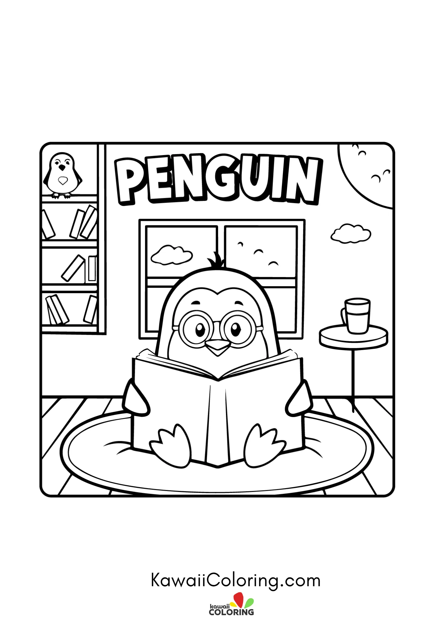 Cute penguin with snowy details