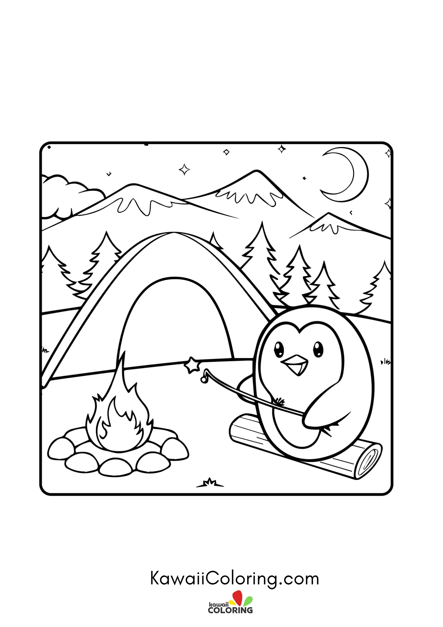 Baby penguin surrounded by stars