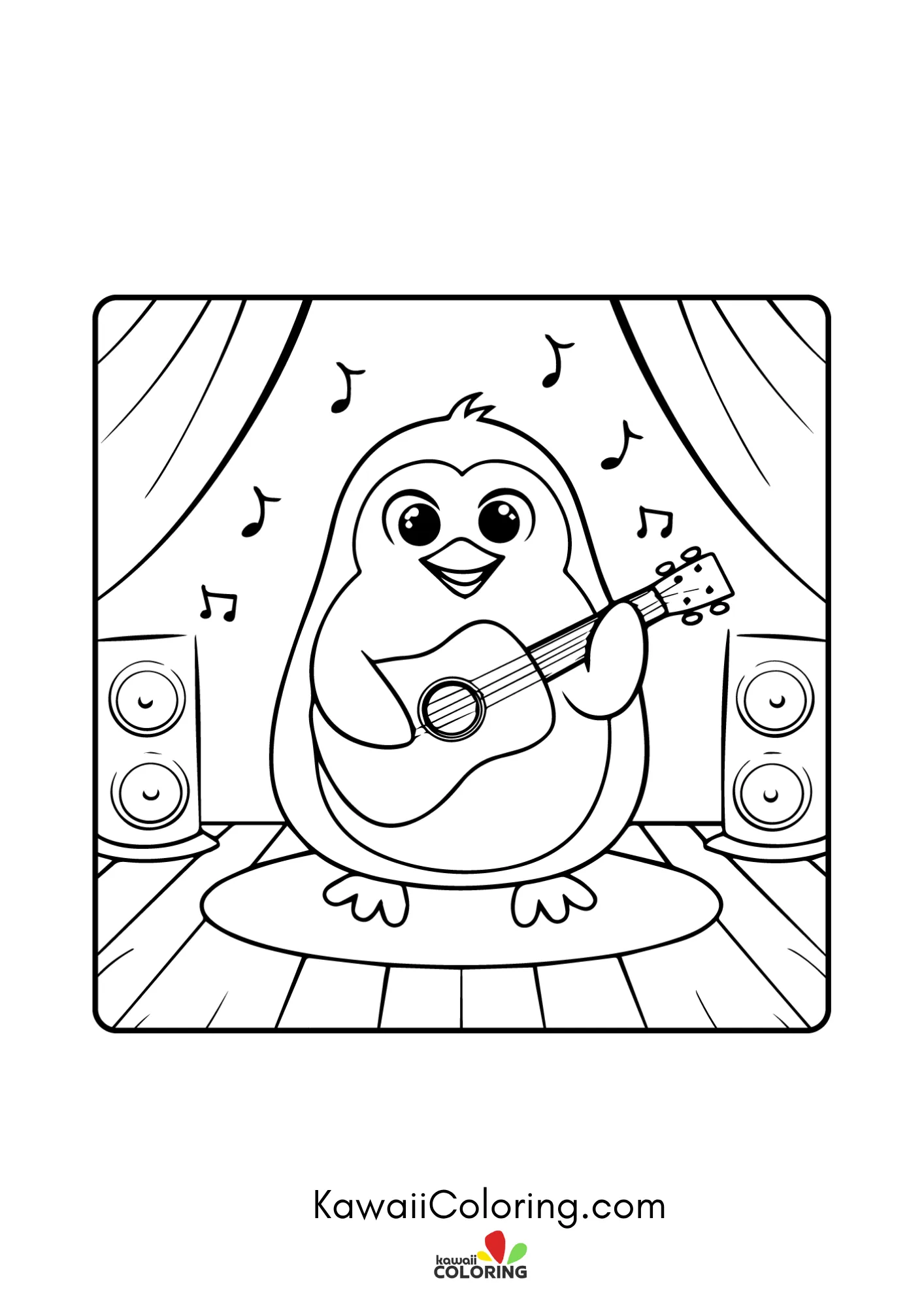 Baby penguin surrounded by stars