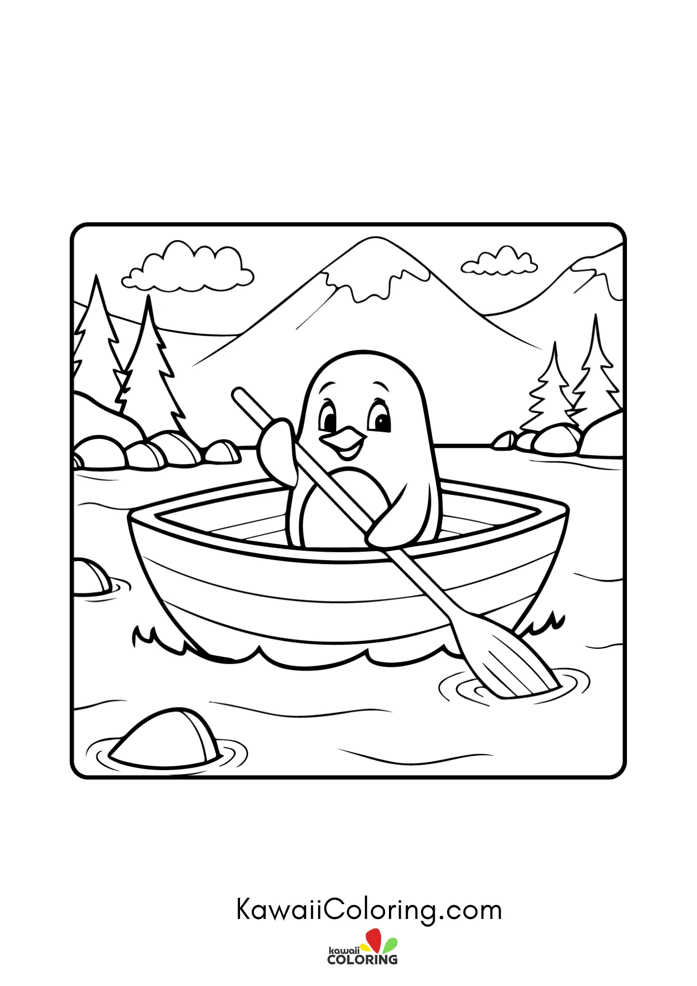 Cute penguin with snowy details