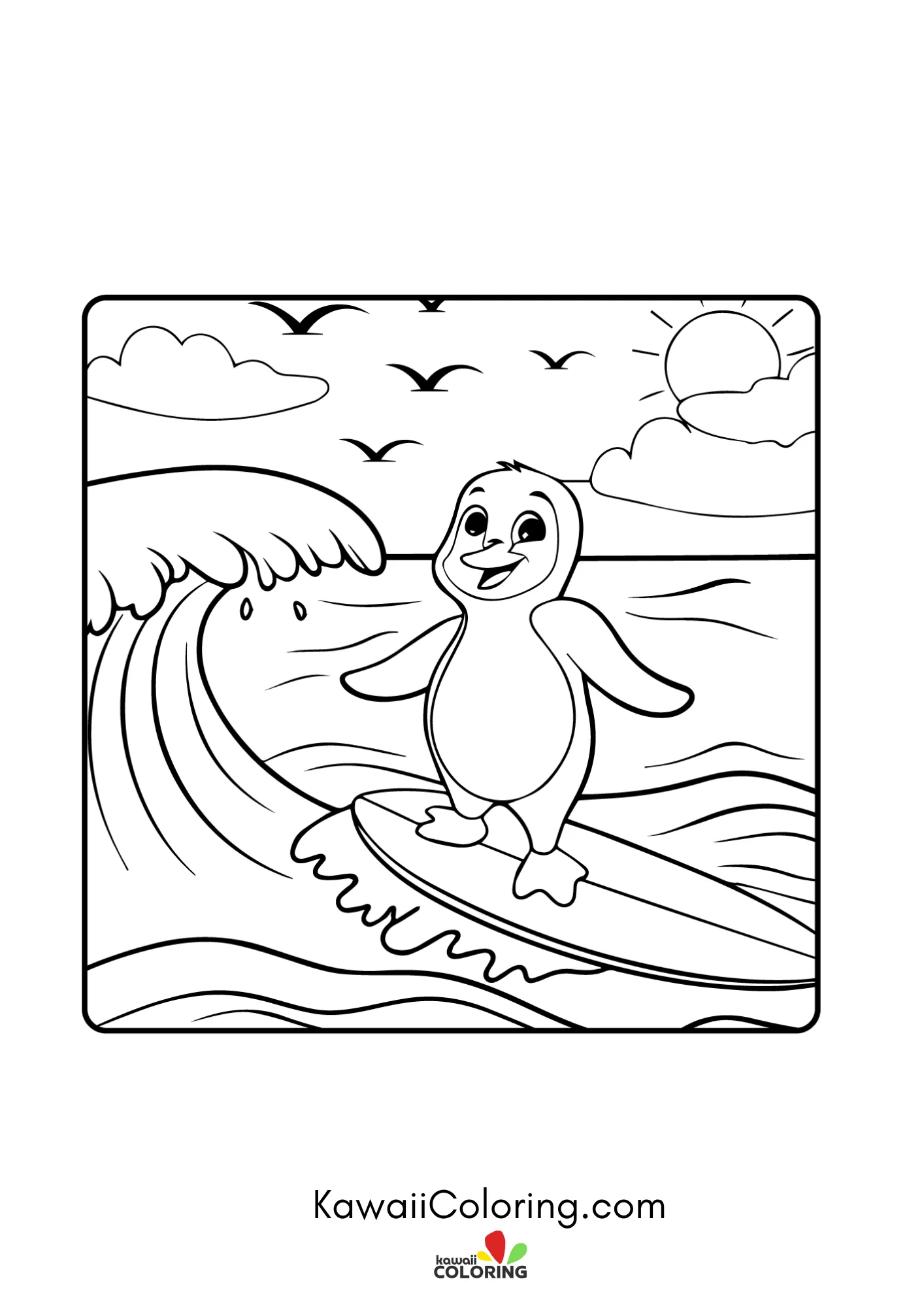 Cute penguin with snowy details