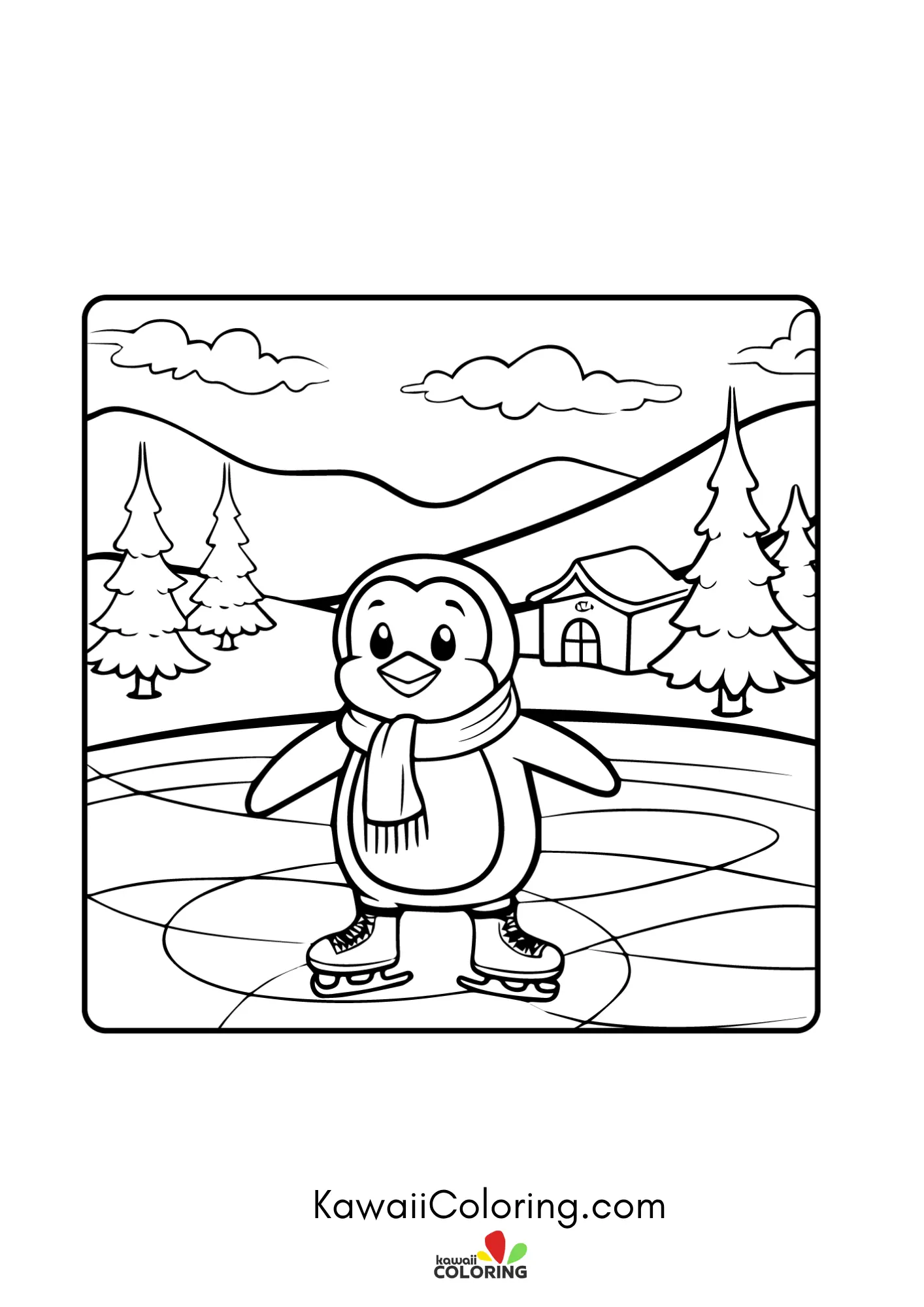 Smiling penguin standing on ice