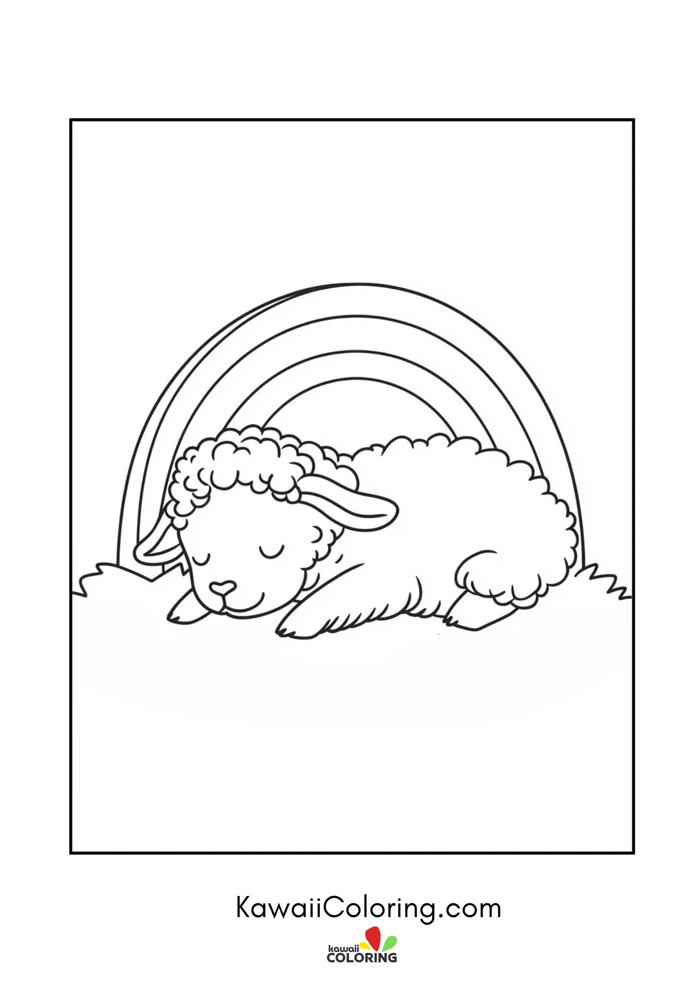 Decorative rainbow coloring page