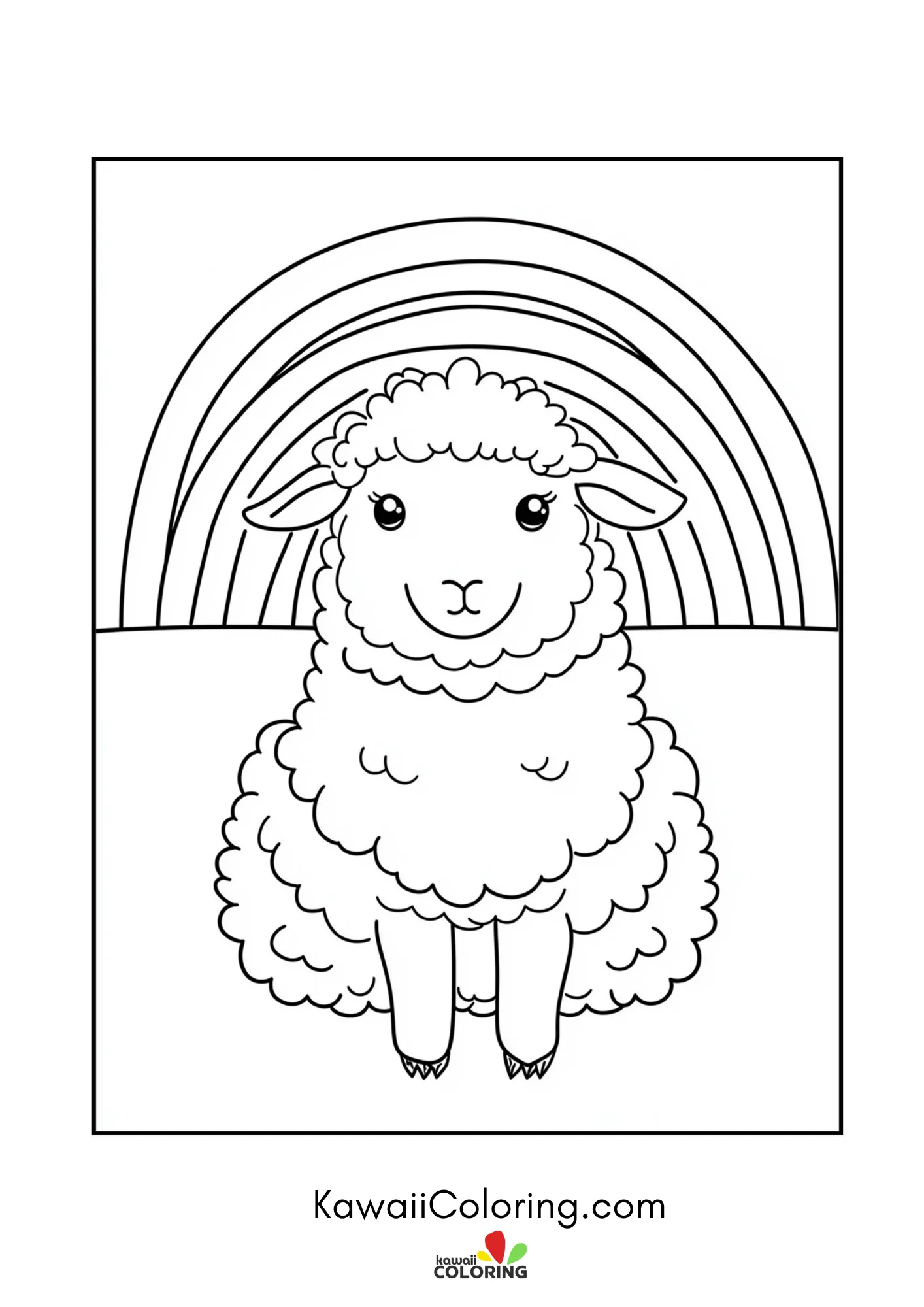 Decorative rainbow coloring page