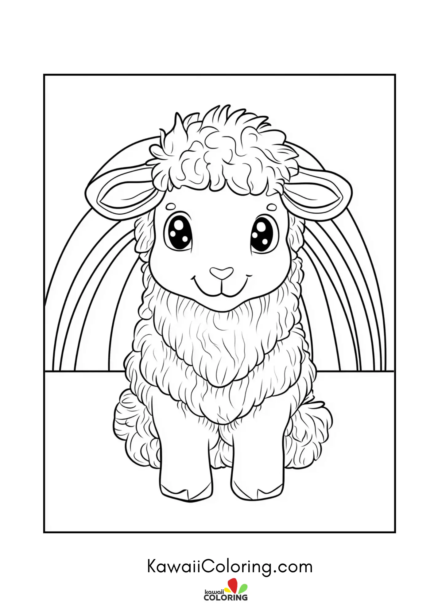 Decorative rainbow coloring page