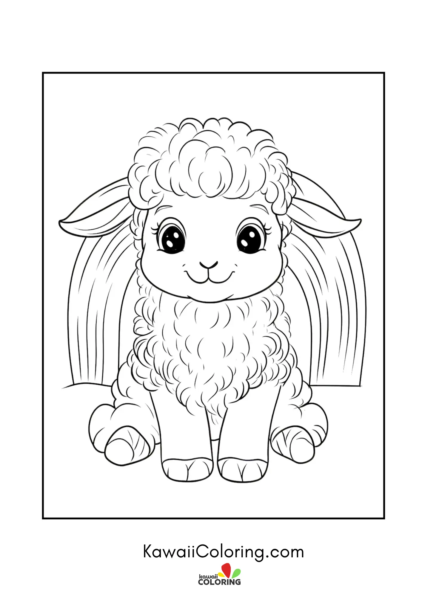 Decorative rainbow coloring page
