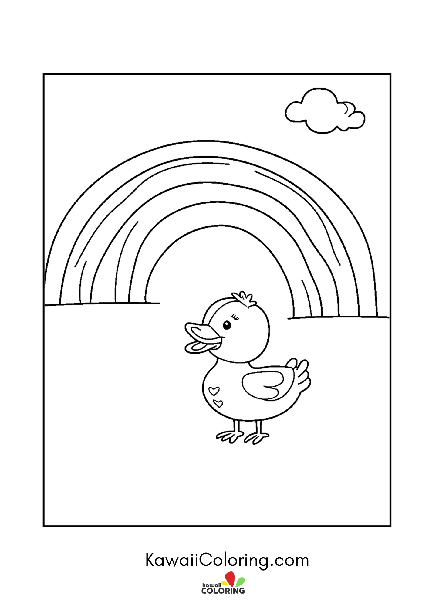 Decorative rainbow coloring page