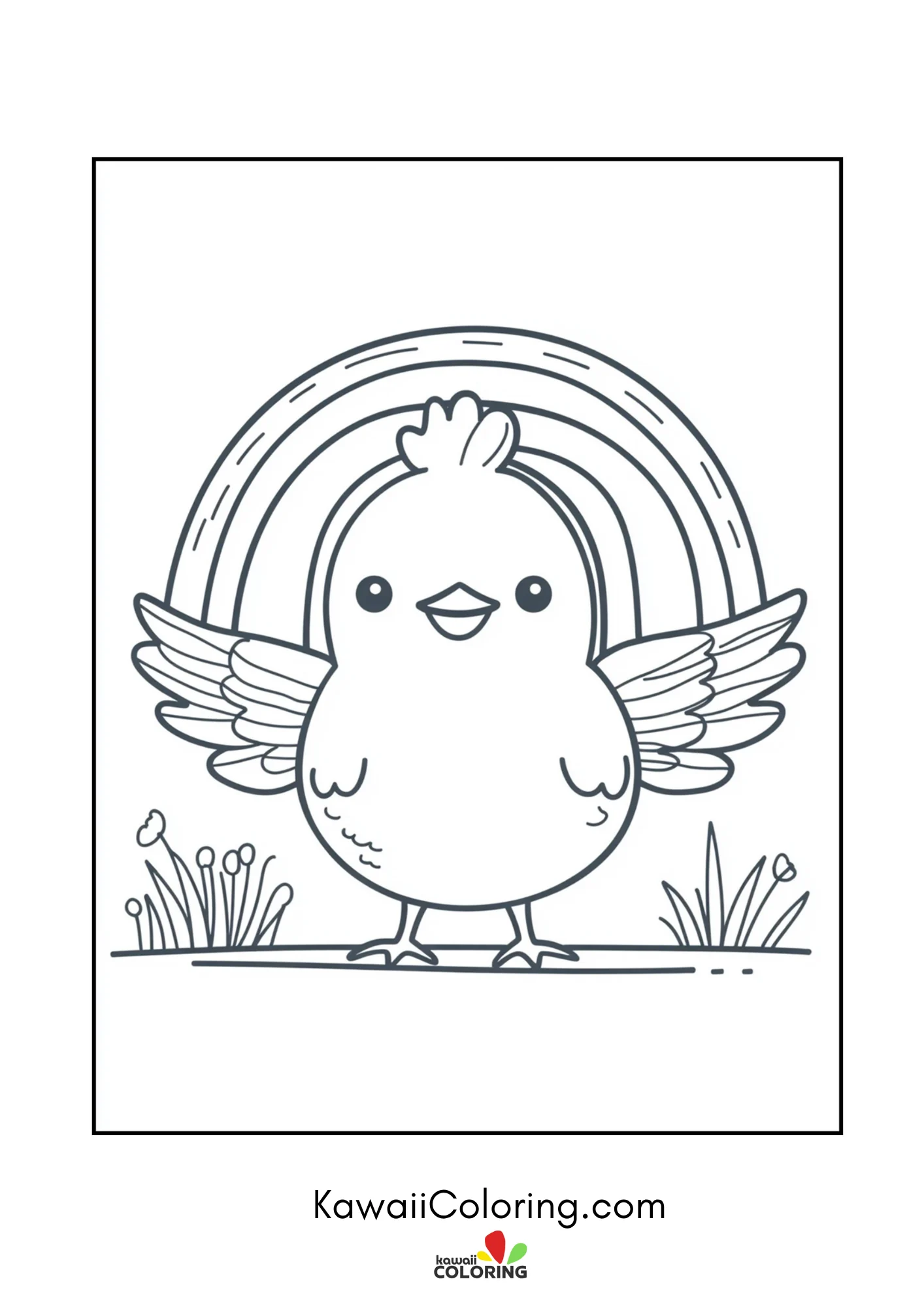 Decorative rainbow coloring page