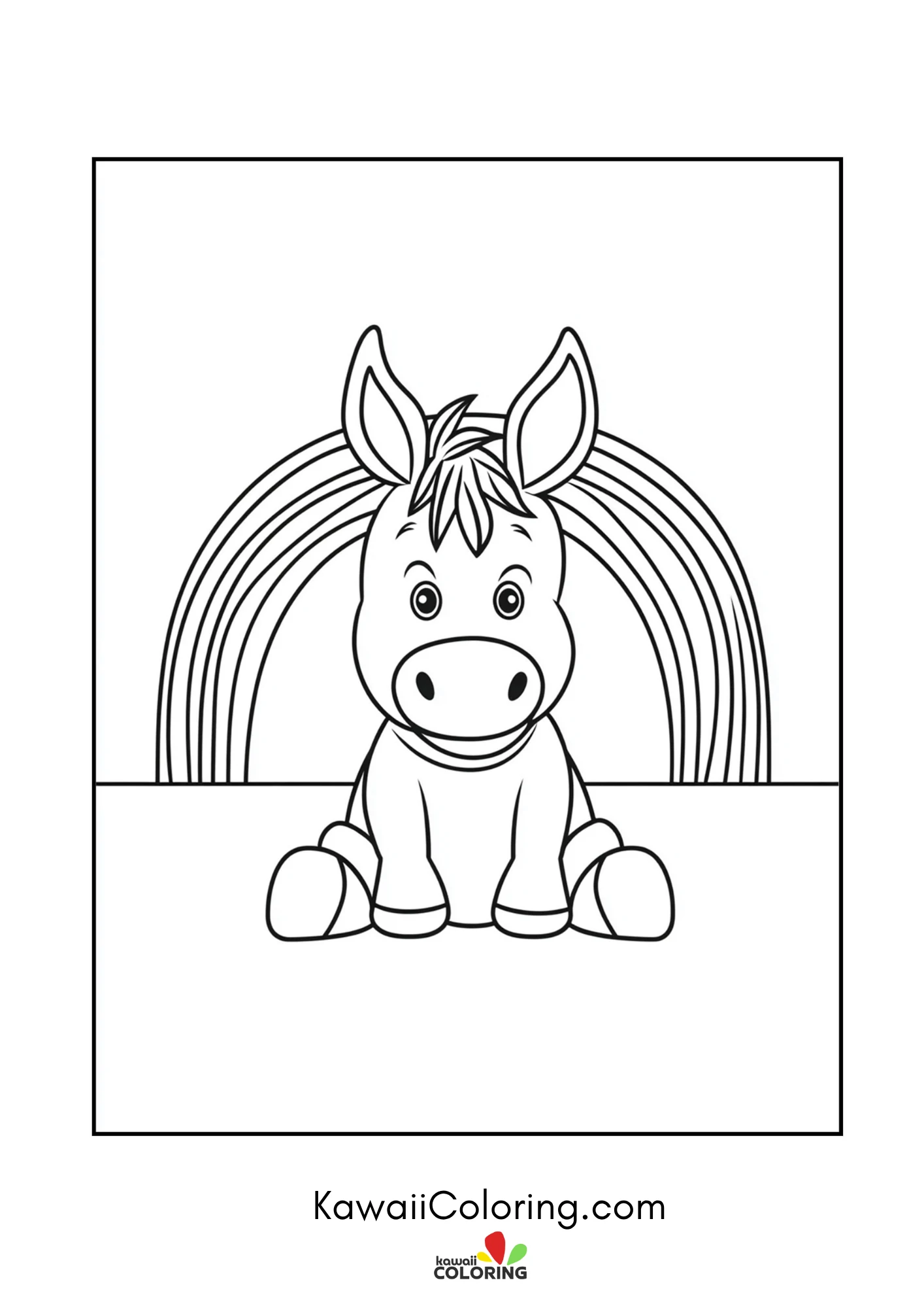 Decorative rainbow coloring page