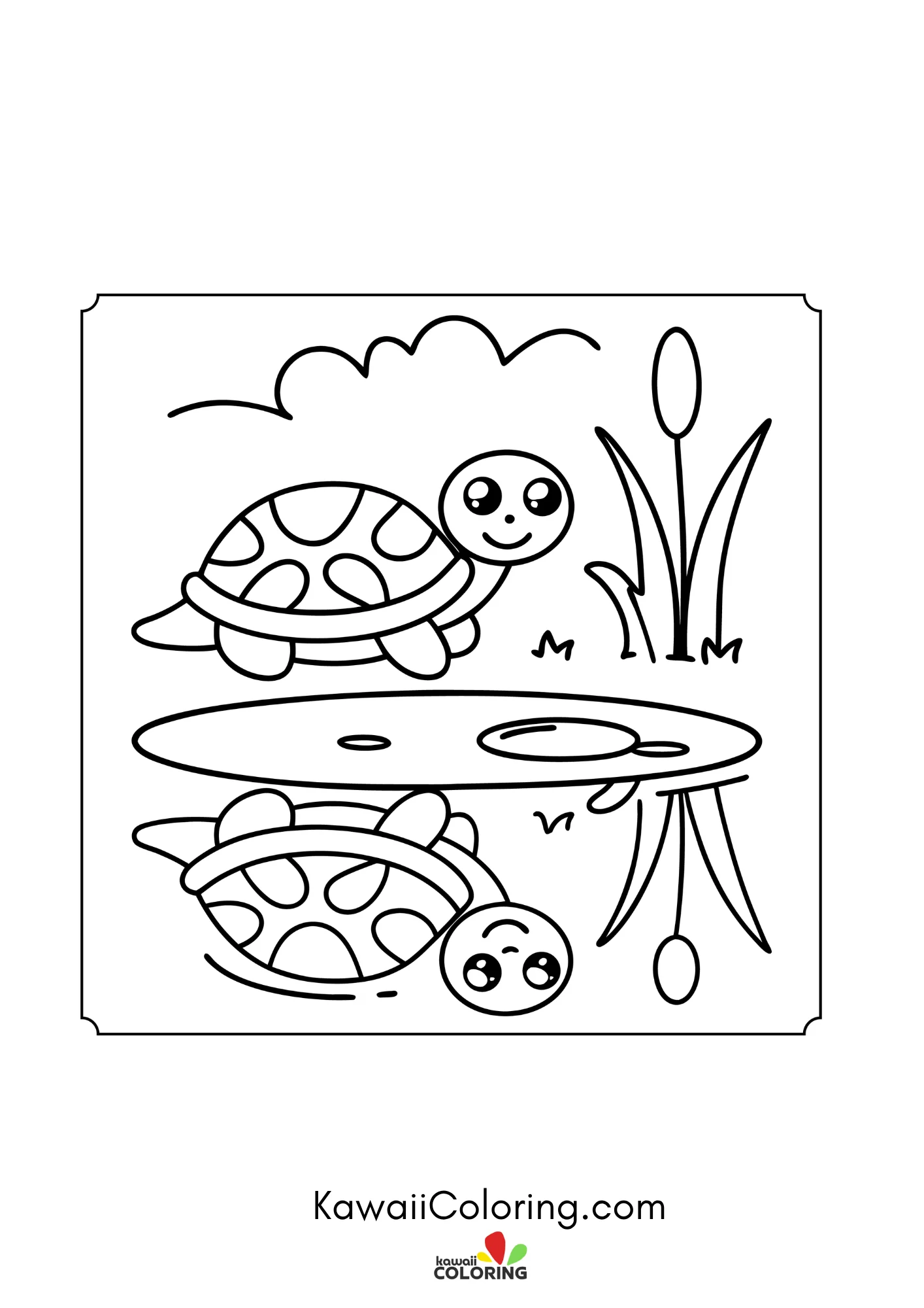 Cute turtle with patterned shell