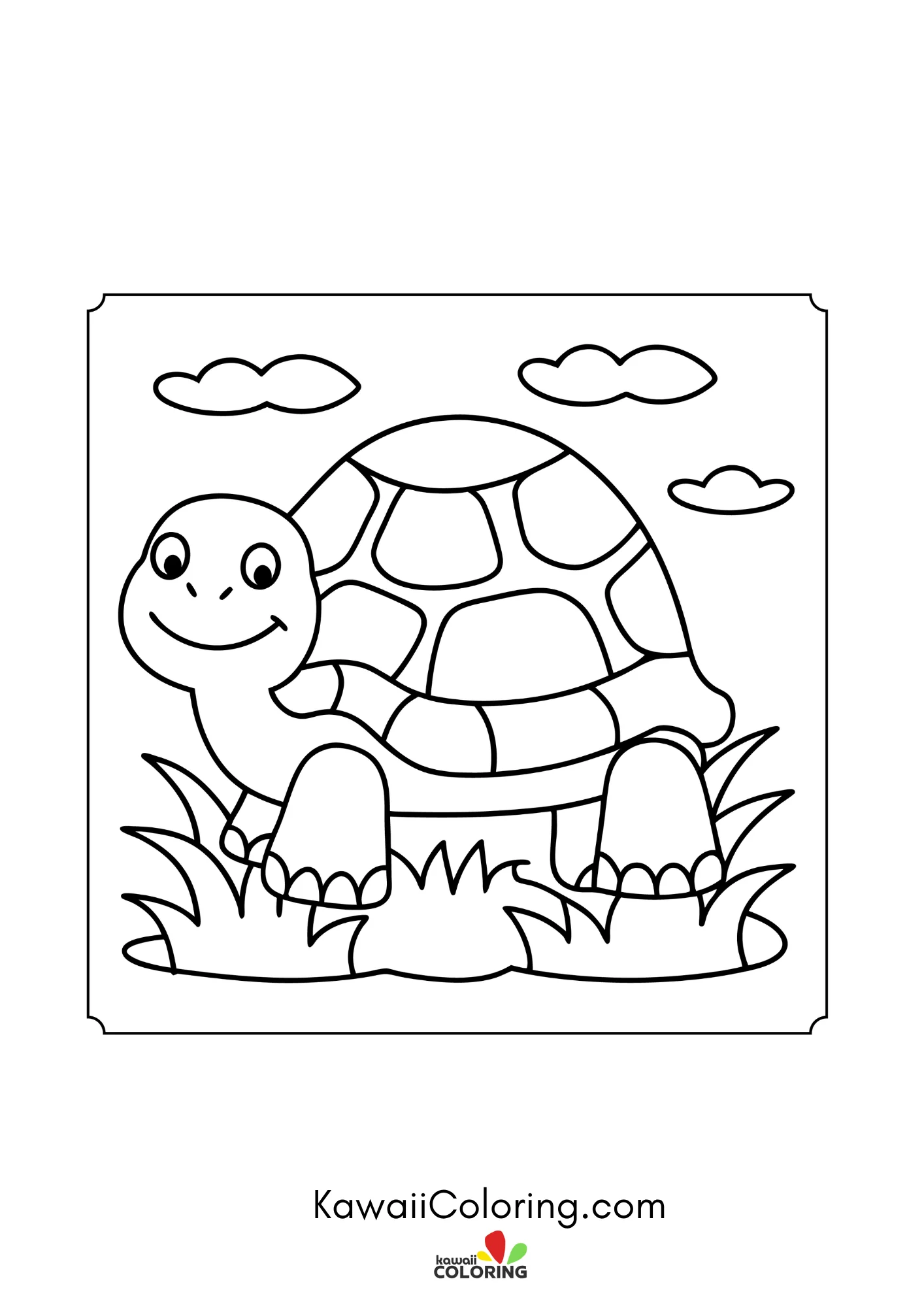 Cute turtle with patterned shell