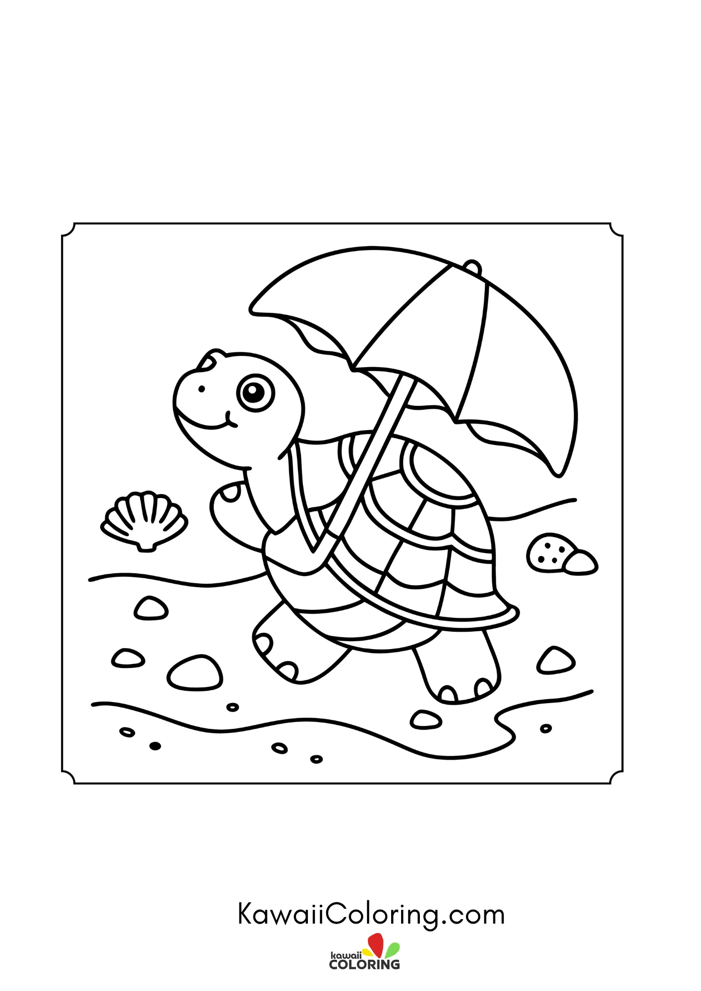 Cute turtle with patterned shell