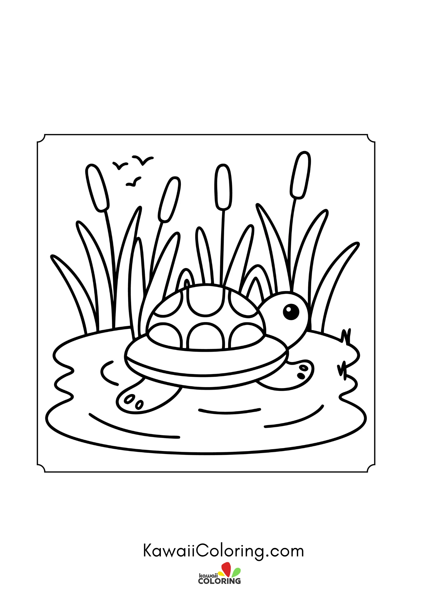 Cute turtle with patterned shell
