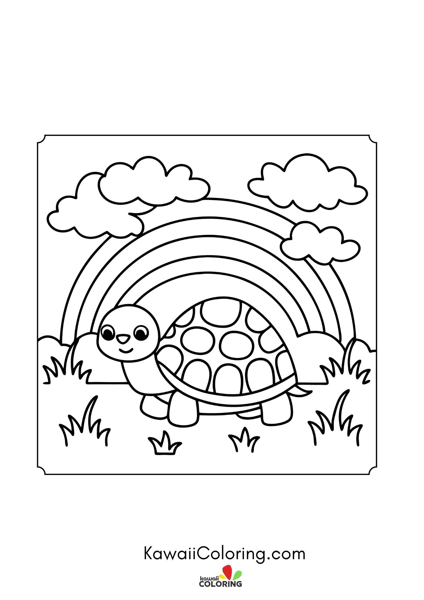 Cute turtle with patterned shell