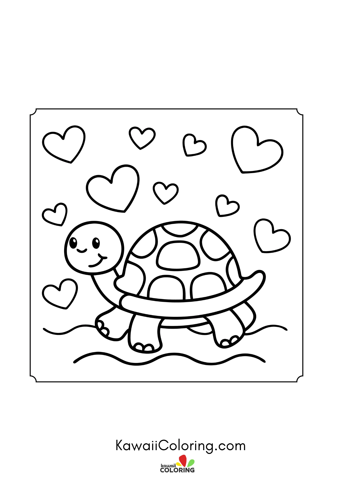 Cute turtle with patterned shell