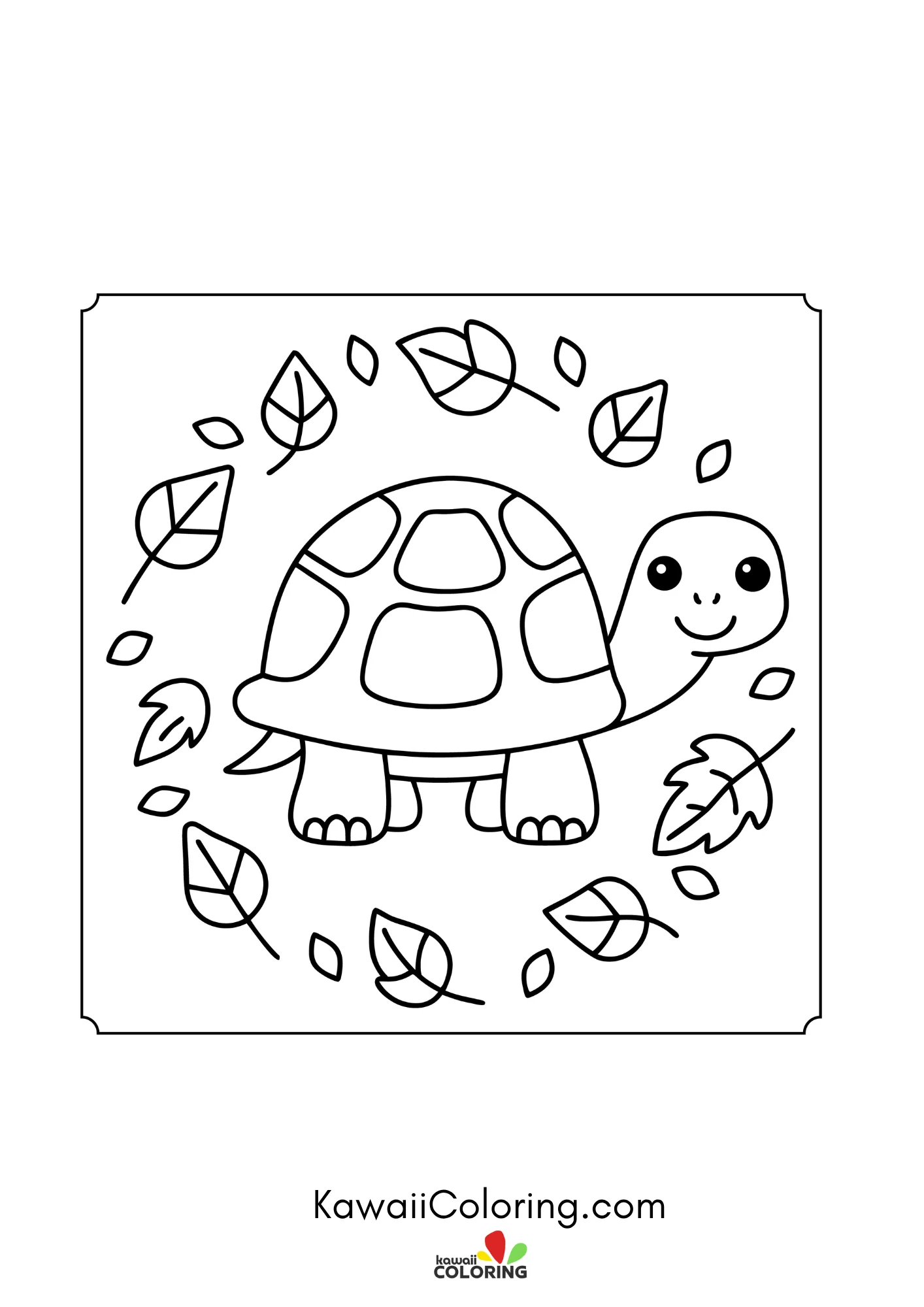 Baby turtle with hearts and bubbles